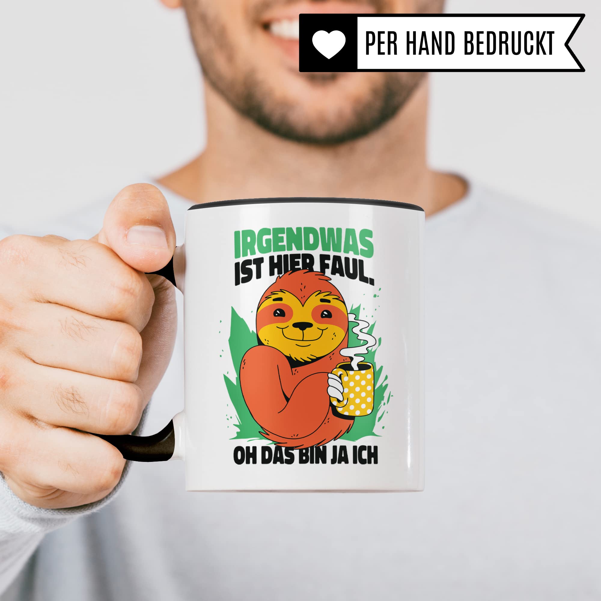 Faultier Tasse mit Spruch lustig, Geschenk witzig Männer Frauen Faulheit Kaffeetasse, Faul Schlafen Morgenmuffel Langschläfer Geschenkidee Kaffee-Becher