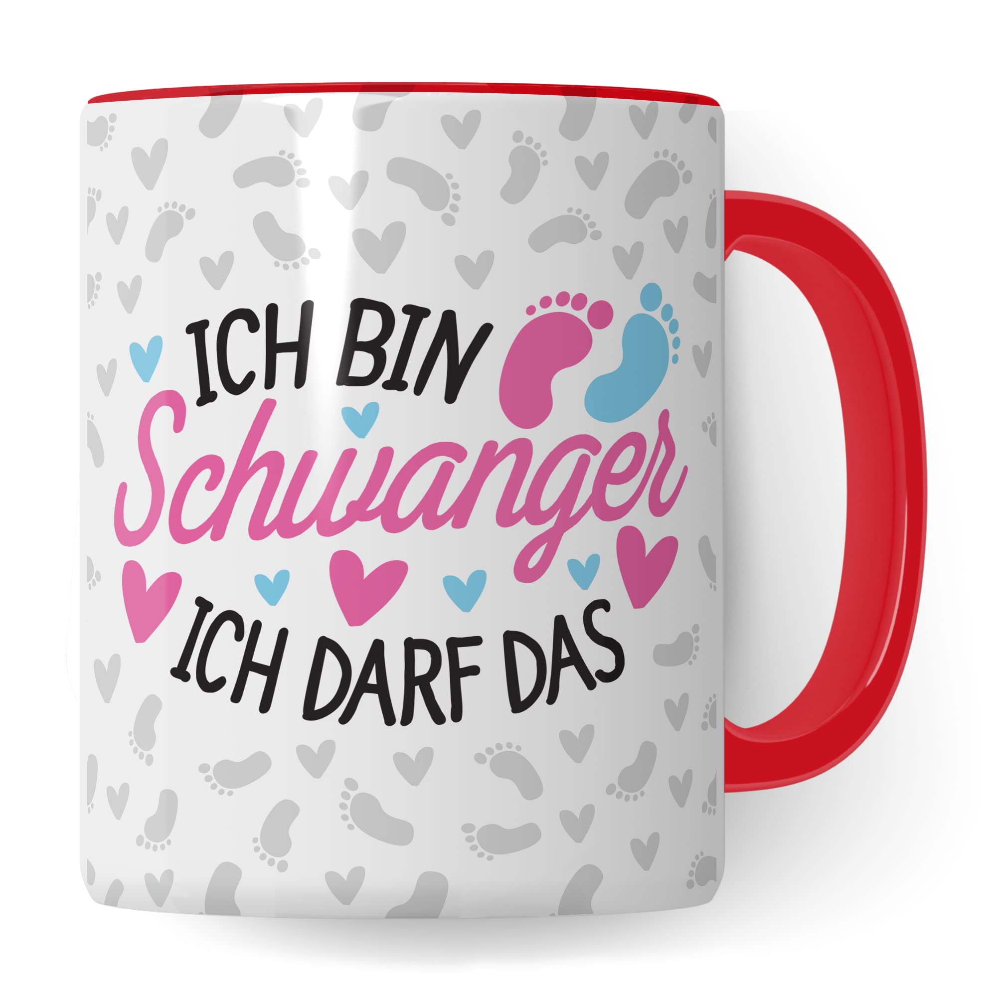 Schwangerschaft Tasse - Ich bin Schwanger Ich darf das - Geschenk für Schwangere schöner Spruch Geschenkidee werdende Mutter Kaffee-Becher