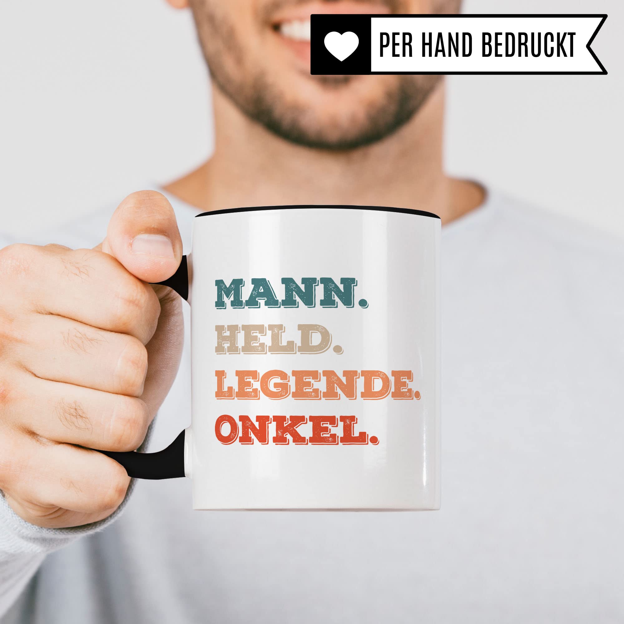 Onkel Tasse Geschenkidee Mann Kaffeetasse Humor Witz Geschenk für Patenonkel Kaffeebecher Held Familien Becher