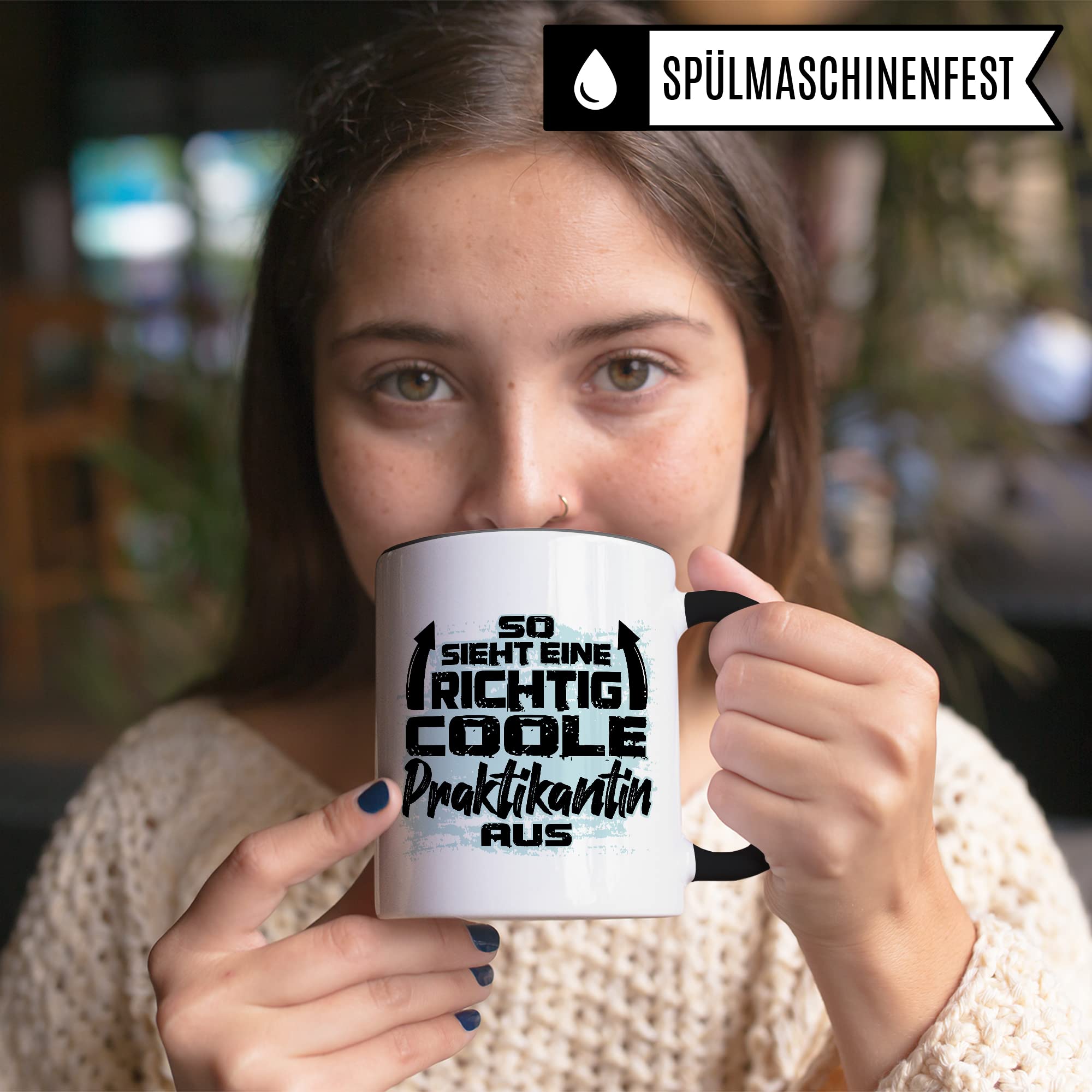 Praktikant Tasse, So sieht ein richtig cooler Praktikant aus Geschenkidee begonnenes/abgeschlossenes Praktikum Begrüßung Abschied Geschenk Praktikanten Lehrling Azubi Kaffee-Becher