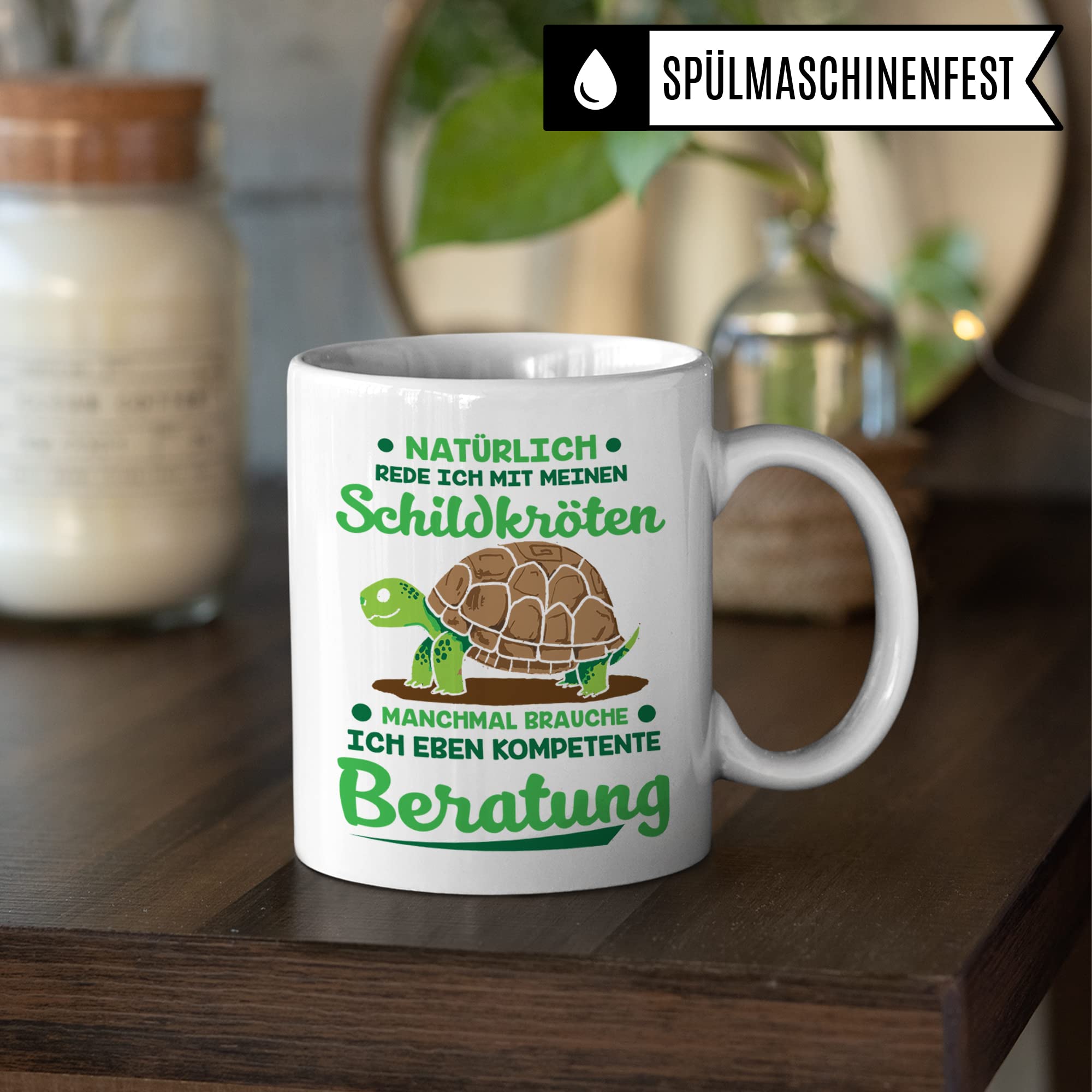 Schildkröten Tasse Geschenkidee, Kaffeebecher mit Spruch lustig, Kaffeetasse Humor Witz Geschenk für Schildkrötenbesitzer, Schildkröte Becher