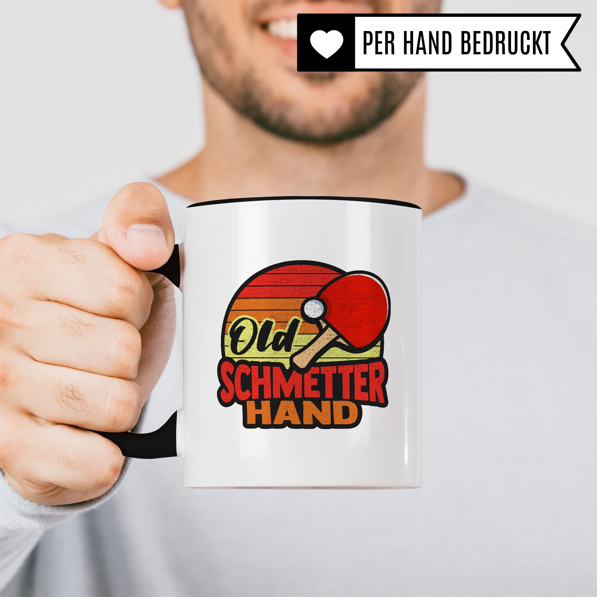 Old Schmetterhand Tasse, Tischtennisspieler Tischtennis-Spielerin, lustiger Spruch Tischtennisprofi Tischtennisliebhaber, Geschenk Kaffeetasse für Spielpartner