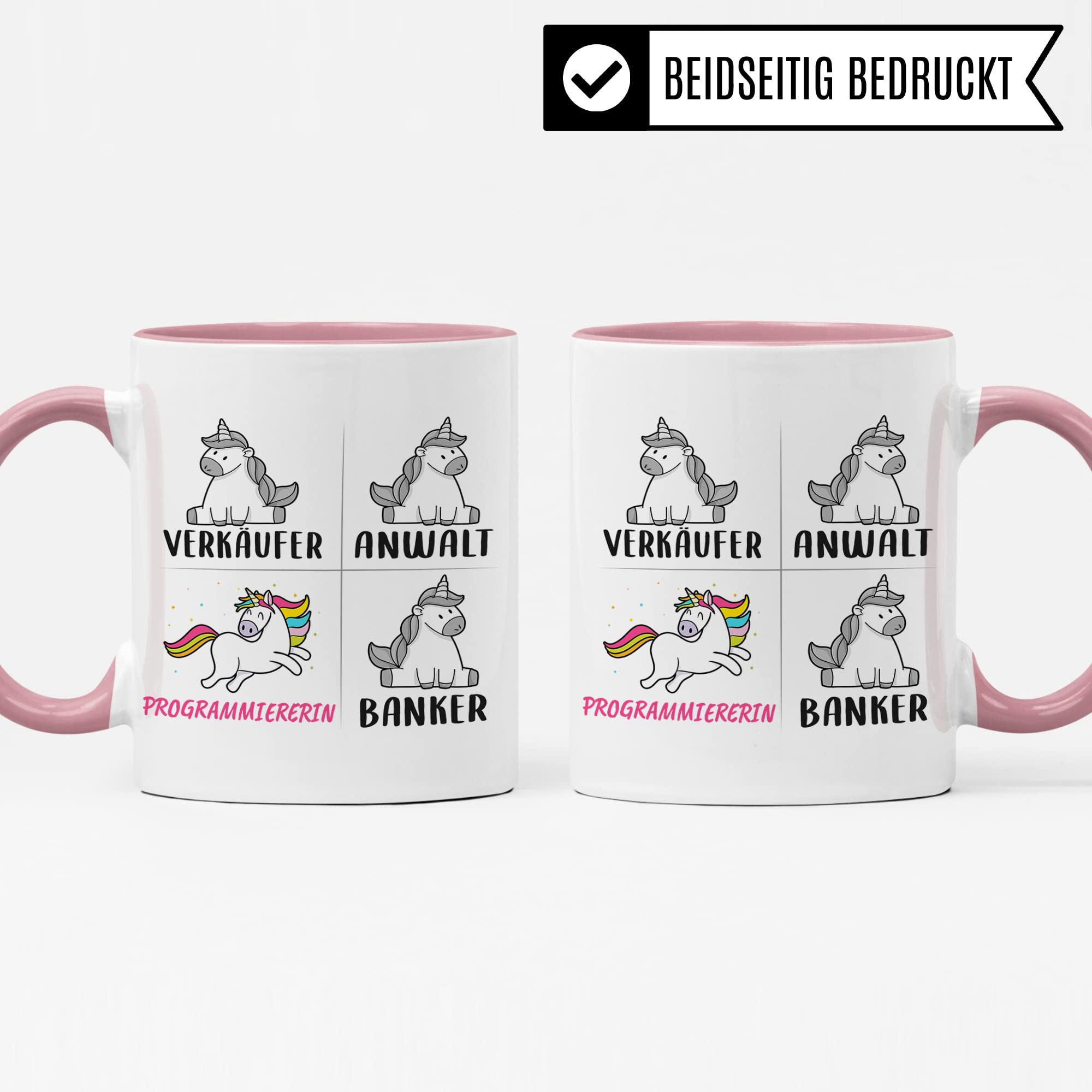 Tasse Programmiererin lustig, Programmiererin Geschenk Beruf, Spruch Kaffeebecher Programmieren Geschenkidee, Beruf Developer Entwickler IT Computer Kaffee-Tasse Einhorn Frauen Teetasse Becher