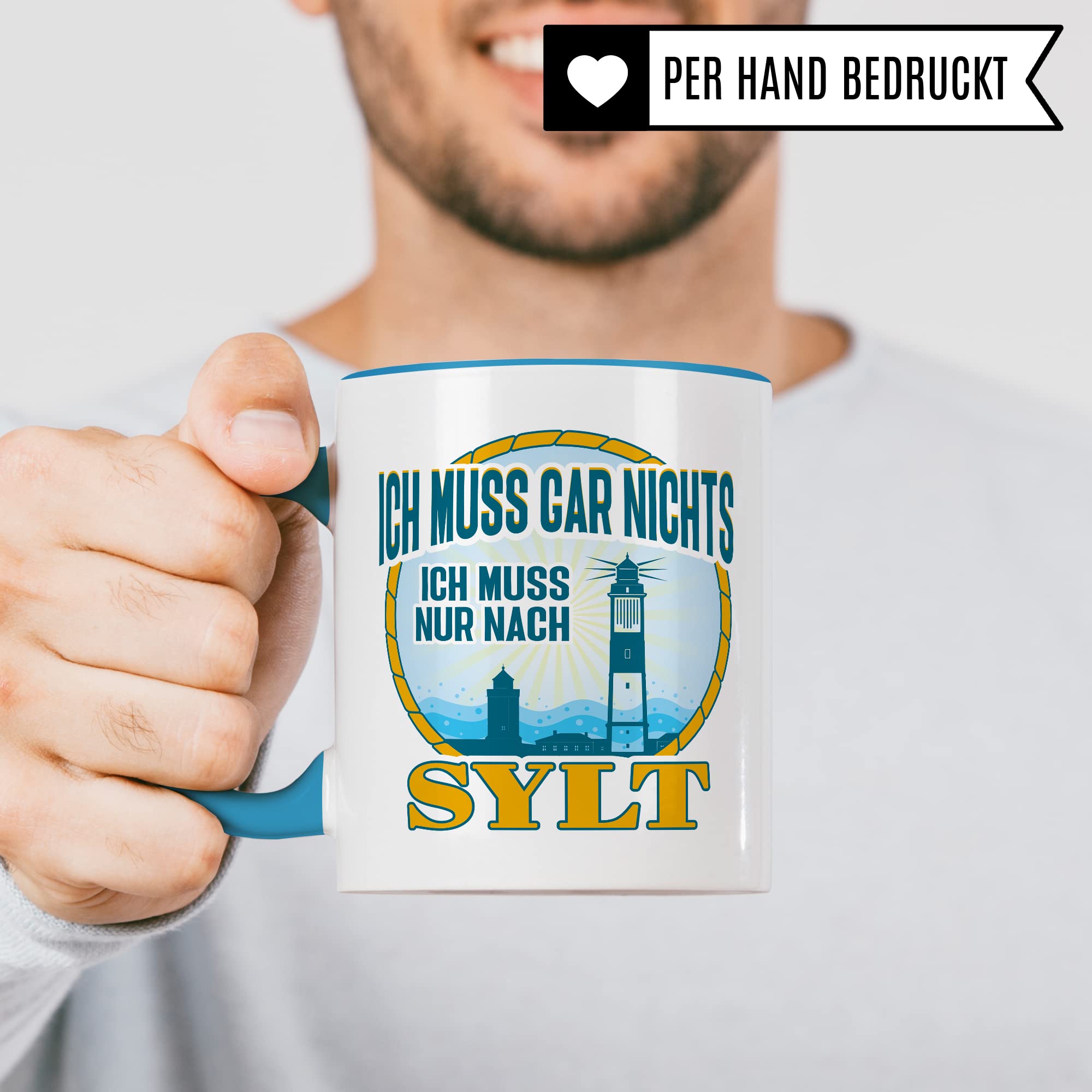 Tasse Sylt-Liebe mit Spruch Kaffee-Tasse Kaffee-Becher Geschenkidee für Syltliebhaber Geschenk Syltfan Tasse Insel Sylt lustig