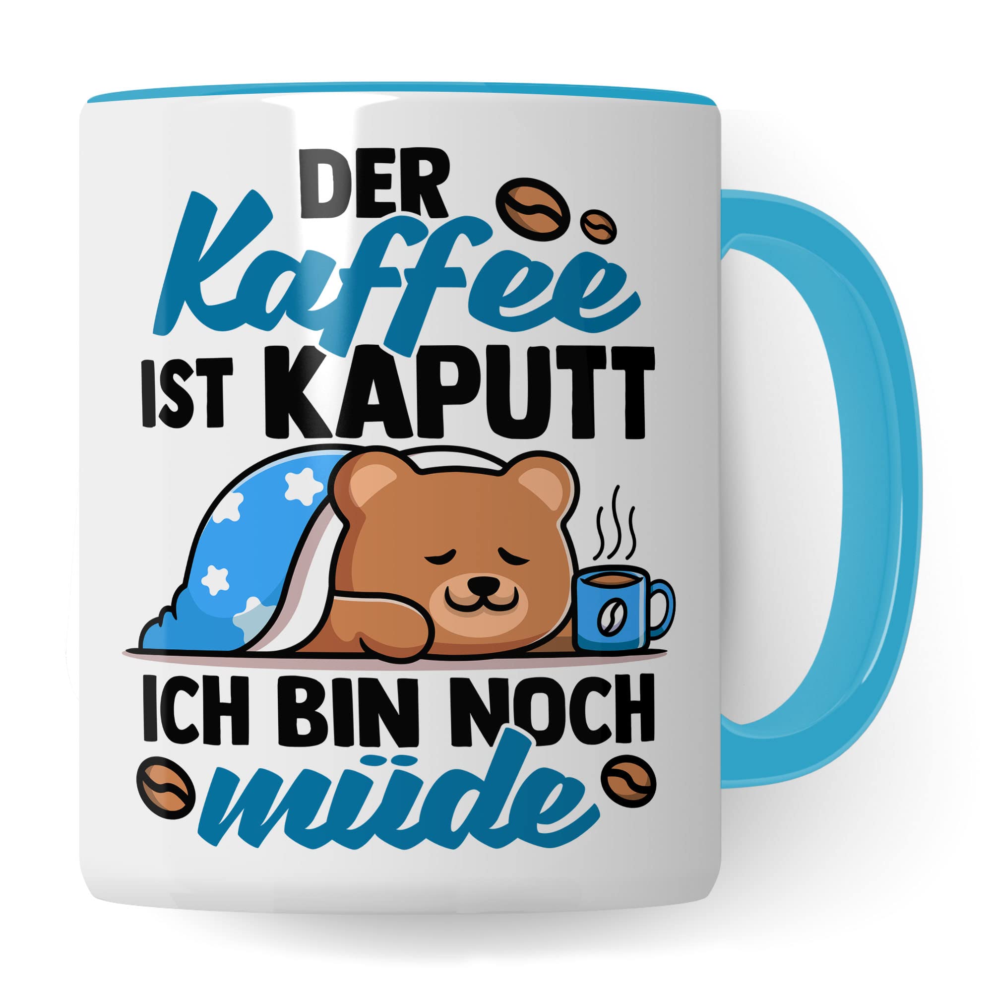 lustige Tasse mit Spruch: Der Kaffee ist kaputt Ich bin noch müde, Geschenk Lehrer Kollegen Büro lustig Sarkasmus sarkastische Spruch Kaffeebecher Kaffee-Liebhaber Morgenmuffel