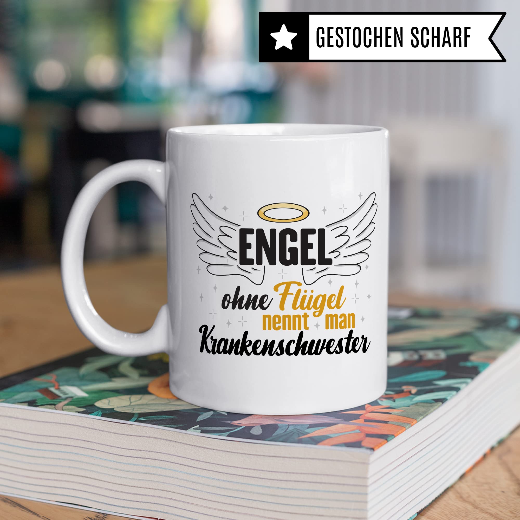 Krankenschwester Tasse, Engel ohne Flügel nennt man Krankenschwester, Krankenschwester Geschenk Medizinische Fachangestellte Arzthelferin Kaffee-Becher