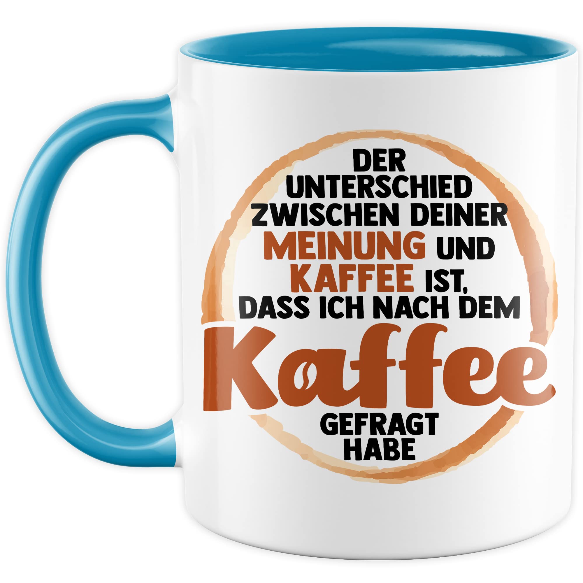 Tasse lustig Kaffeetasse mit Spruch Unterschied zwischen Kaffee und deiner Meinung Kaffee-Becher lustig Witz Teetasse Geschenk Humor Geschenkidee Sarkasmus Büro Zuhause