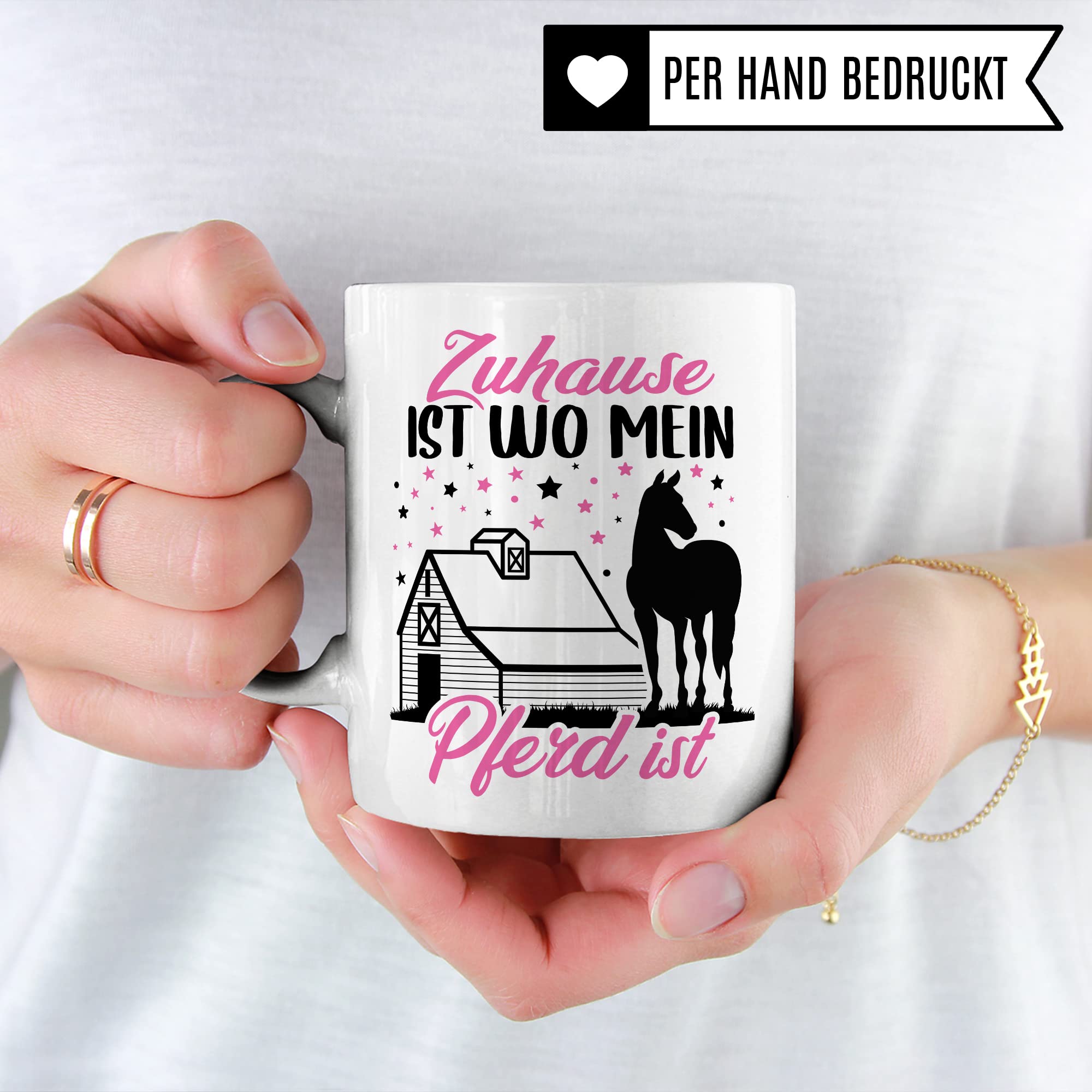 Pferd Tasse Zuhause Stall Pferde Kaffeetasse Reiterin Kaffee-Becher Reiten bester Freund Vierbeiner Teetasse Pferdemädchen Stallmädchen Pferdeliebhaber Geschenk Geschenkidee Reiter