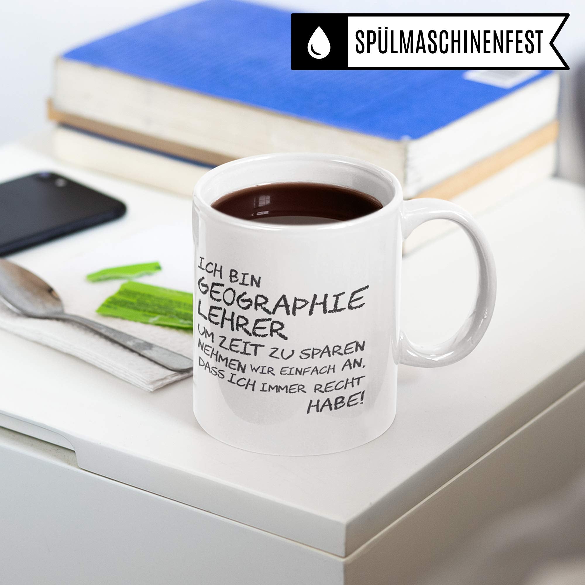 Pagma Druck Geographie Lehrer Tasse, Geschenk für Geographielehrer, Kaffeetasse Geschenkidee Lehrer Tasse Geolehrer lustig, Kaffeebecher Lehramt Schule Abschied Abschluss Witz