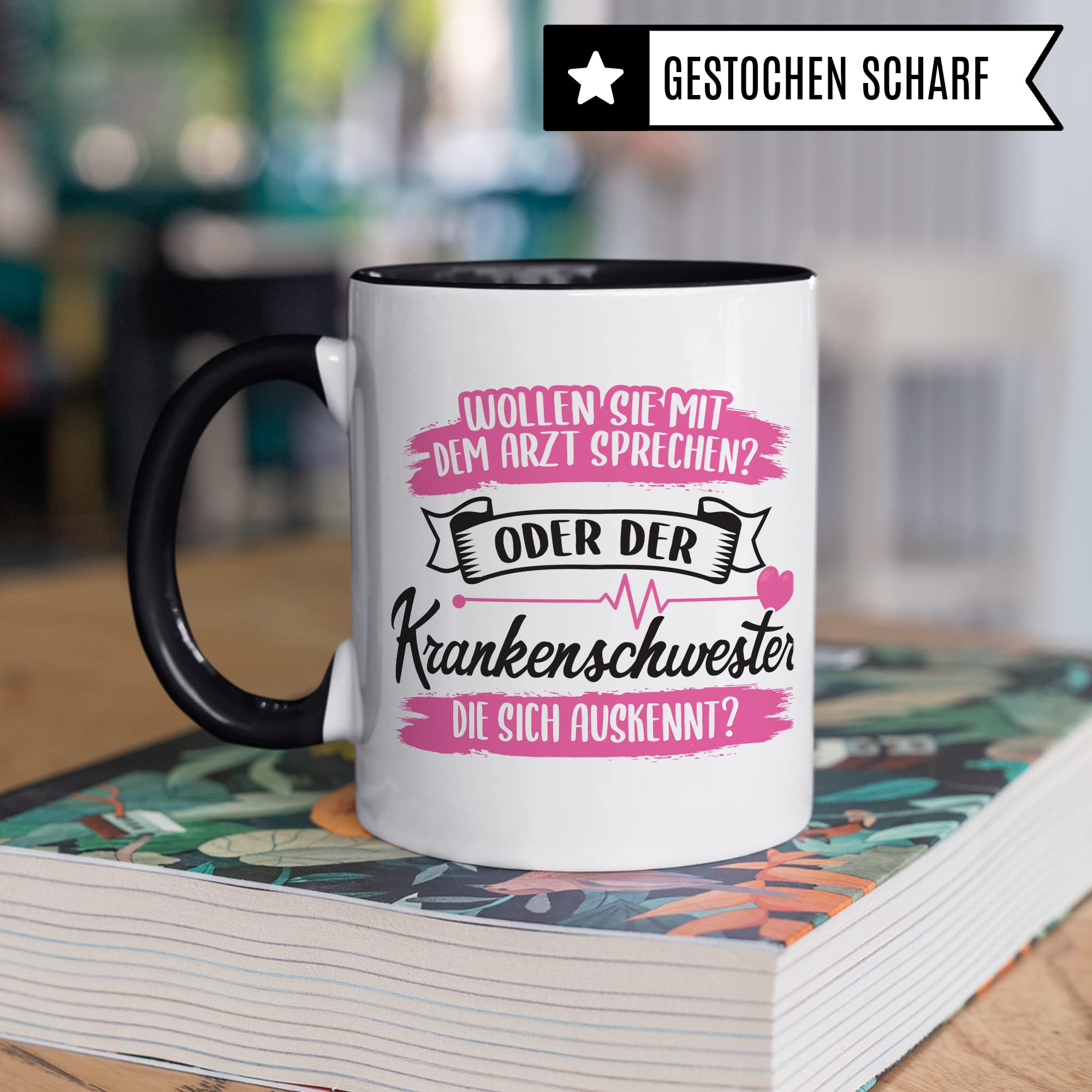 Krankenschwester Tasse - Geschenk für die Krankenschwester die sich auskennt - Krankenschwester Arzthelferin Medizinische Fachangestellte Kaffee-Becher