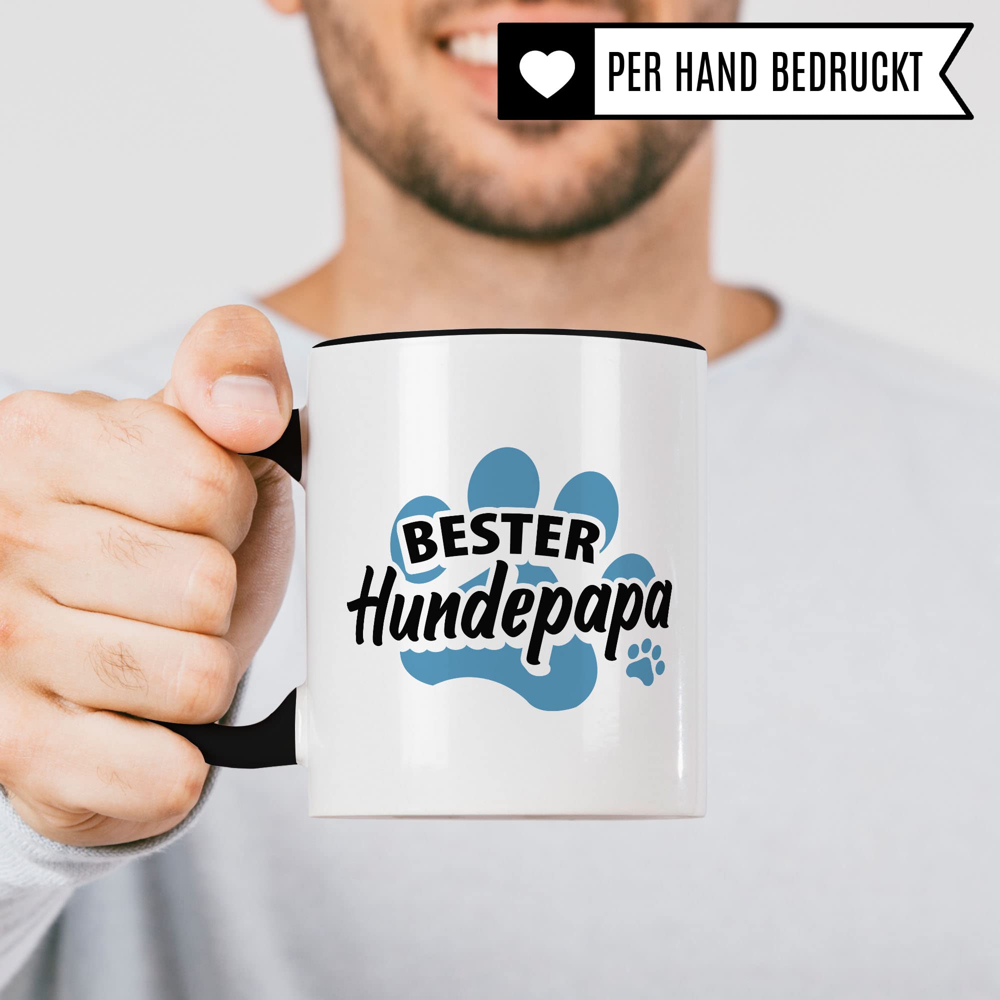 Hundepapa Tasse Geschenkidee Herrchen Kaffeetasse Geschenk für Hundebesitzer Kaffeebecher Hunde Becher