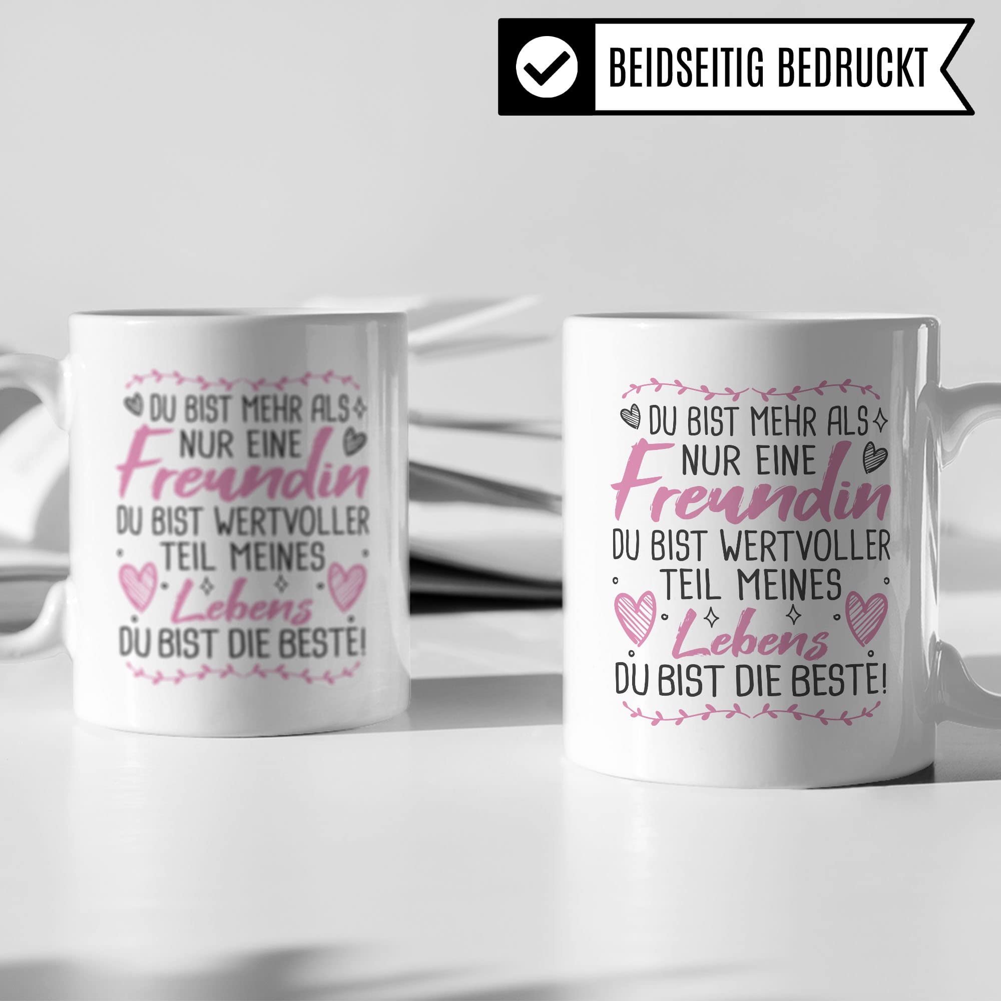 Freundin Tasse Freundinnen Kaffeetasse Freundschaft Kaffee-Becher Frauen Beste Freundin Geschenk-Idee wichtiger Teil die Beste