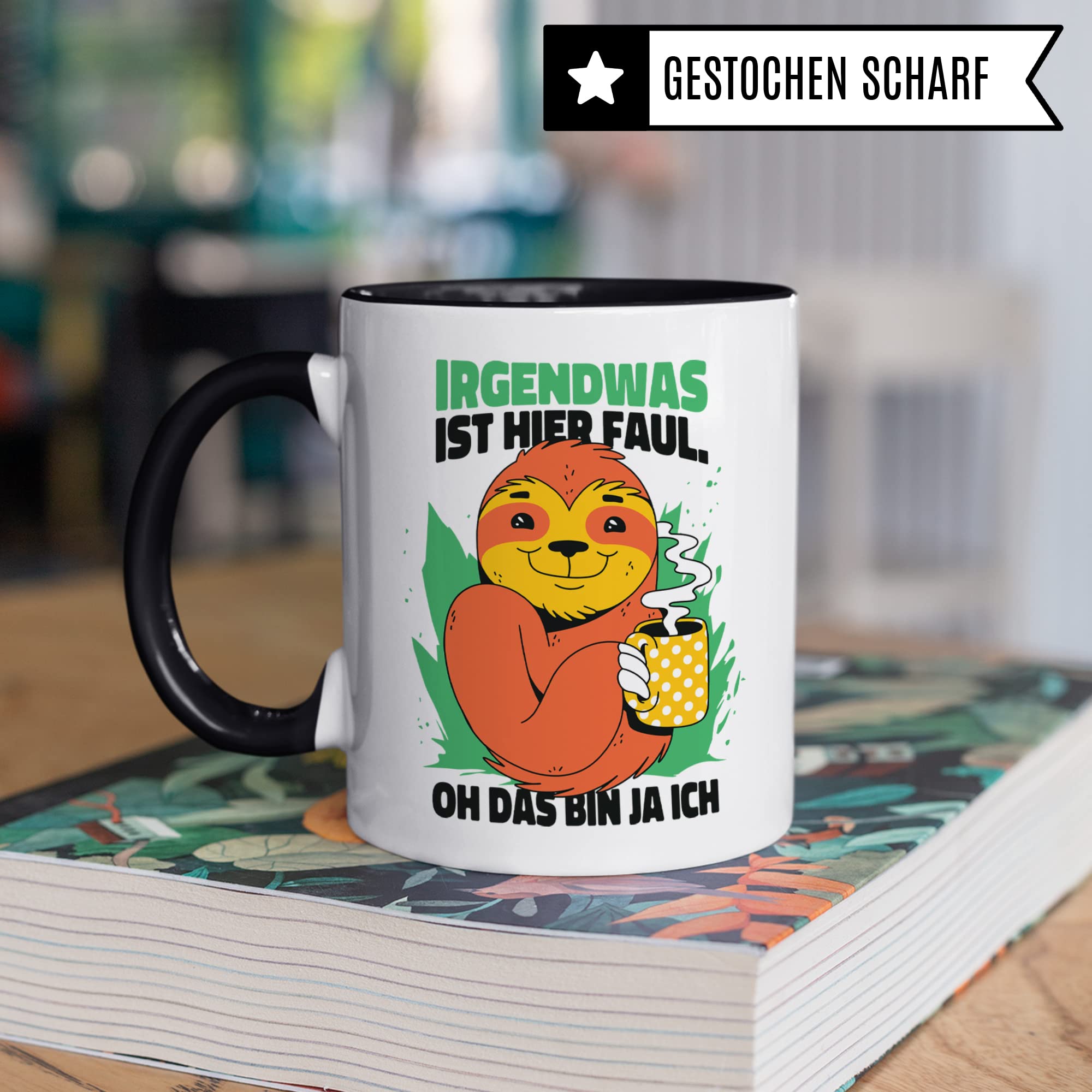 Faultier Tasse mit Spruch lustig, Geschenk witzig Männer Frauen Faulheit Kaffeetasse, Faul Schlafen Morgenmuffel Langschläfer Geschenkidee Kaffee-Becher