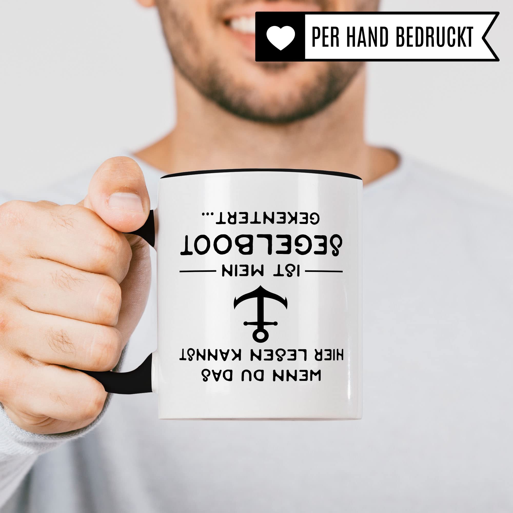 Segelboot Tasse Geschenkidee Segel Kaffeetasse Humor Witz Geschenk für Segler Kapitän Kaffeebecher Boot Becher