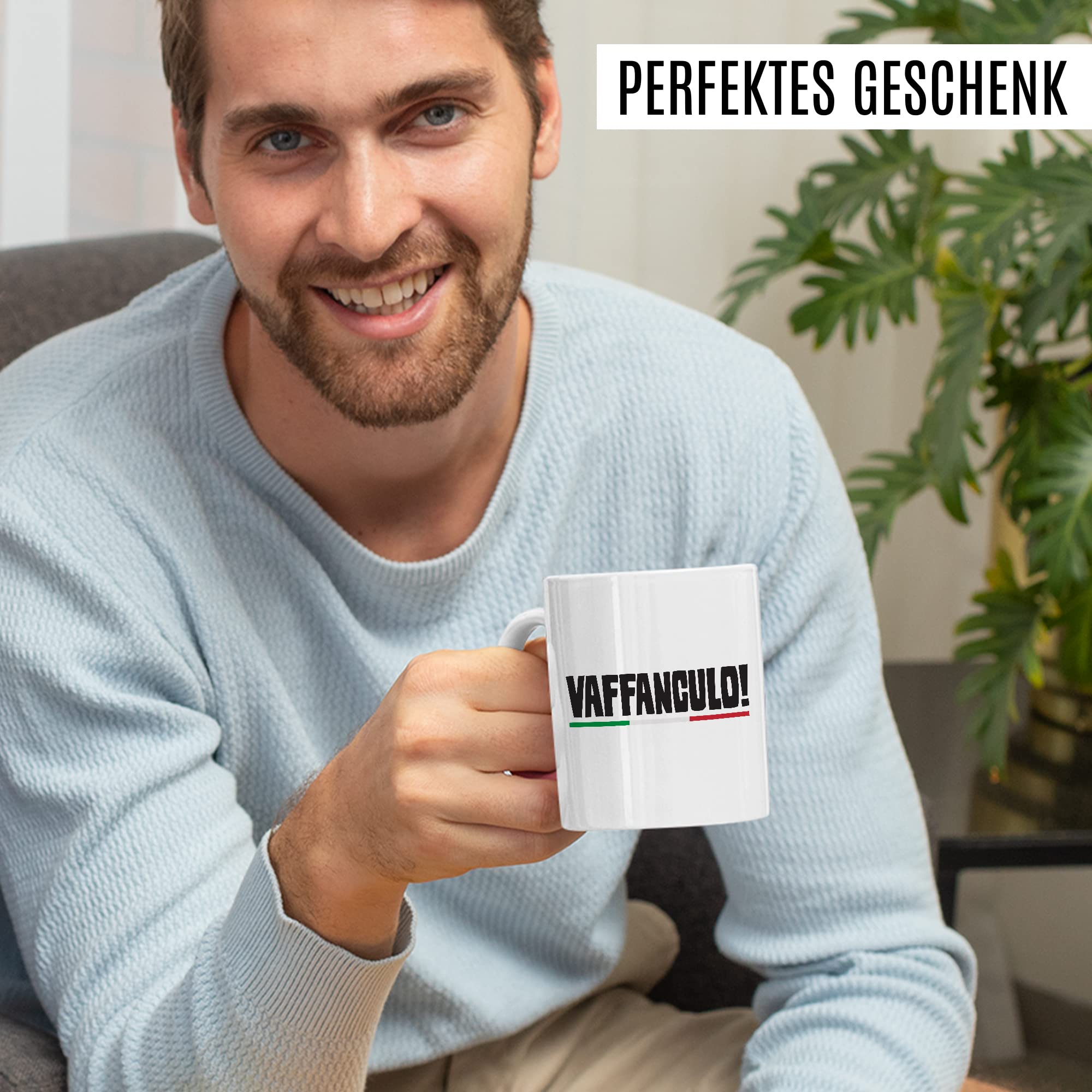 Vaffanculo Tasse lustige Kaffeetasse mit Spruch italienisch Kaffee-Becher Italienern Witz Vaffanculo Geschenkidee Italiener Italienerin Geschenk Italien italienisch Sarkasmus Schimpfwort Beleidigung Sprache