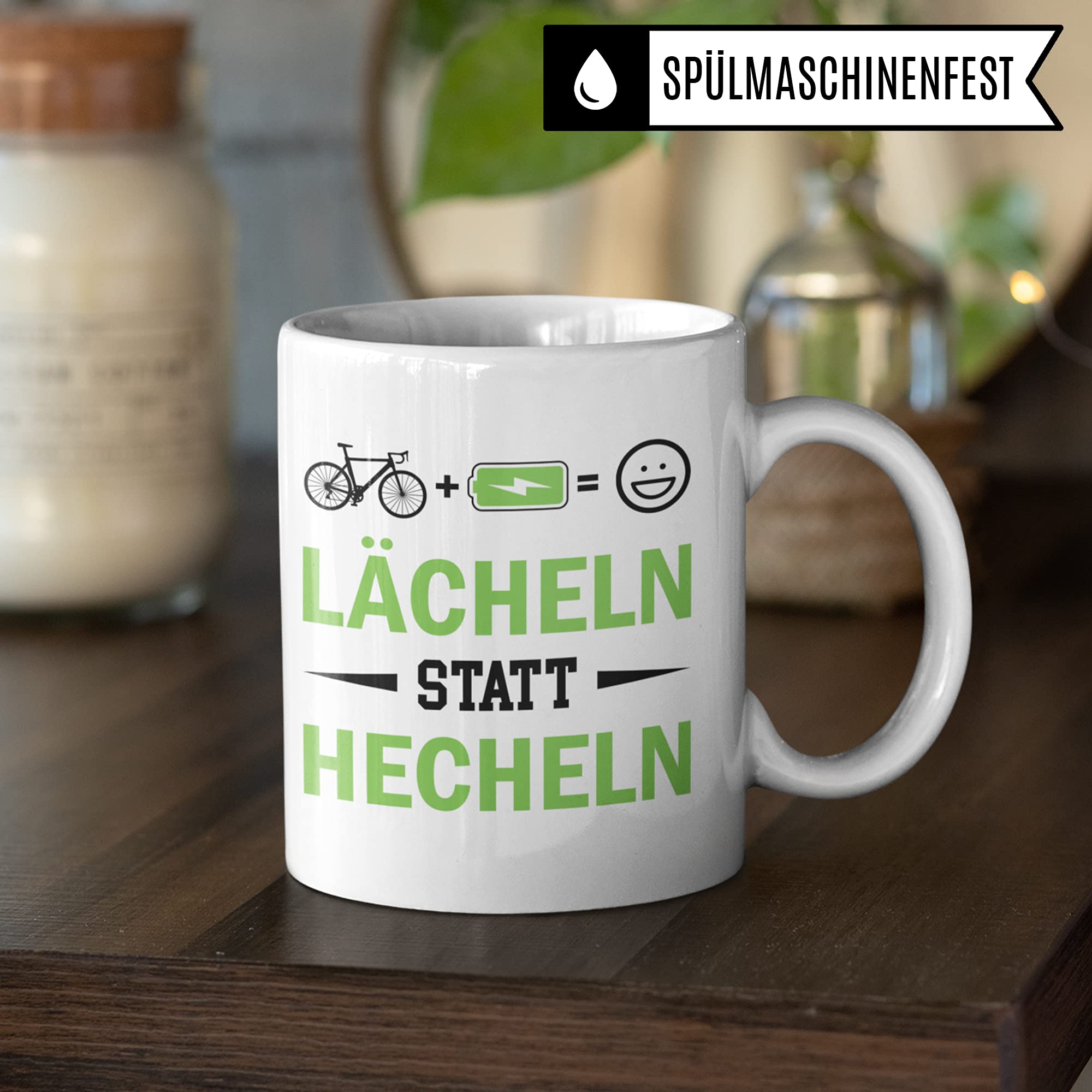 Tasse E-Bike, Geschenke für EBike Fahrer Becher, Fahrrad Elektrorad Geschenkidee, Kaffeebecher Pedelec E Bike Kaffeetasse