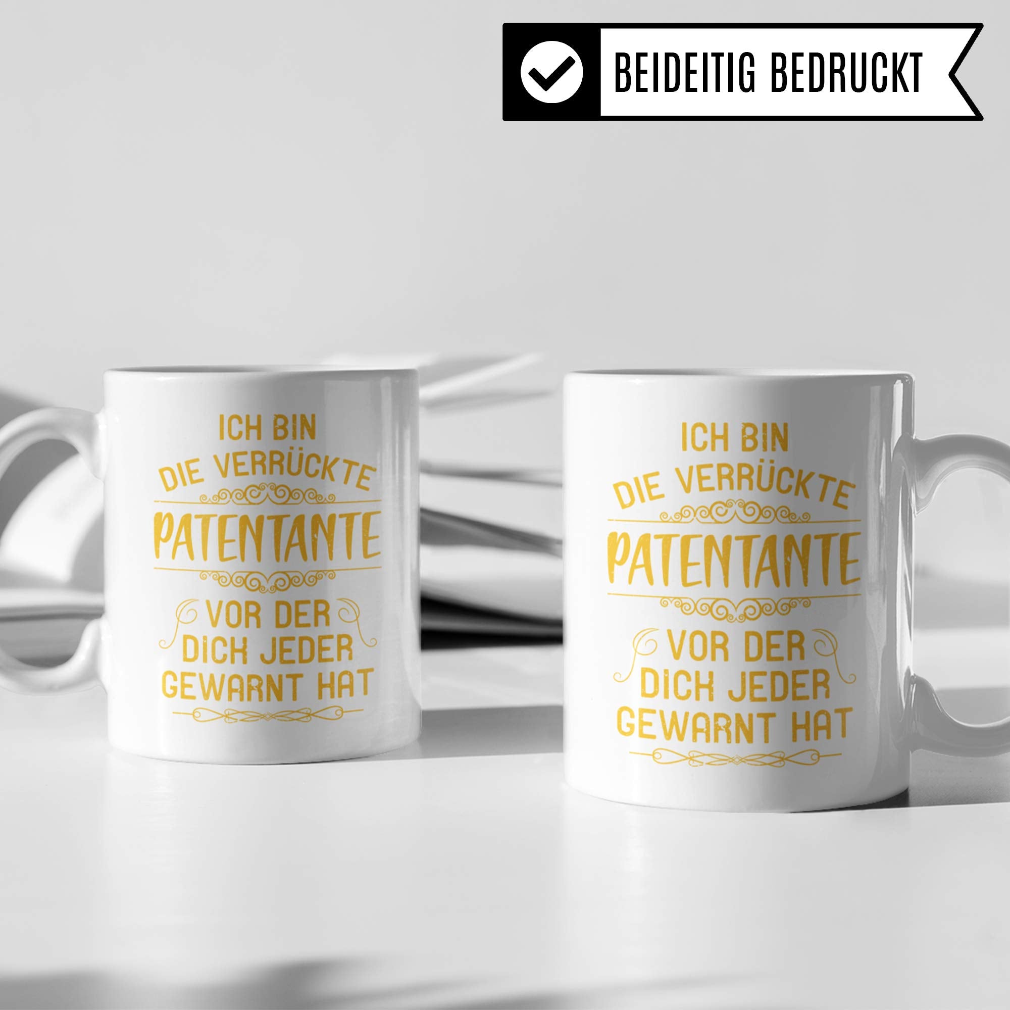 Pagma Druck Tasse Patentante lustig, Geschenk für Patentante Patensohn Patentochter Kaffeetasse, Taufpatin Fragen Becher, Patin Taufpatin Patenkind Geschenkidee Kaffeebecher