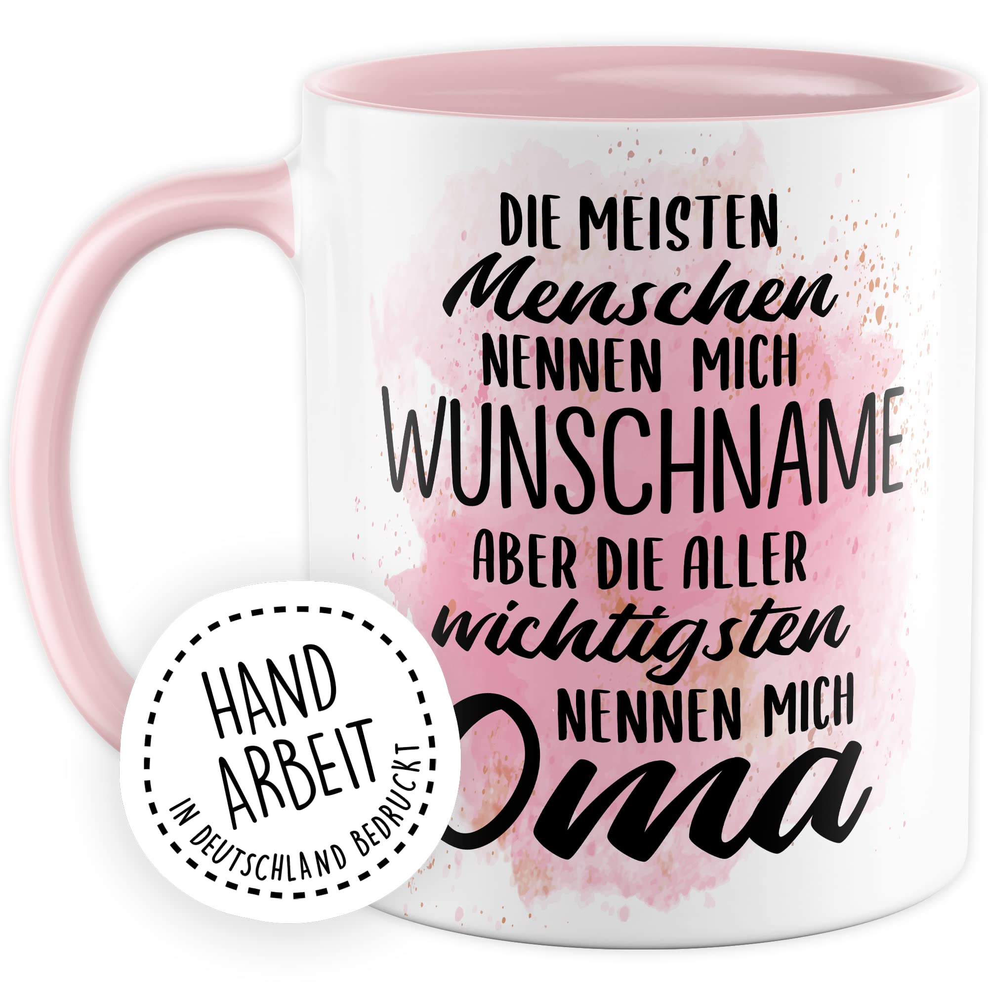 Oma Tasse personalisiert mit Name - Die wichtigsten Menschen nennen mich Oma Geschenk personalisieren - Großmutter Geschenkidee von Enkel & Enkelin Kaffee-Becher personalisierbar