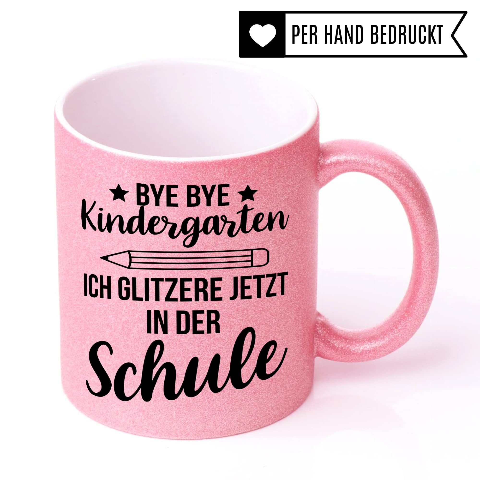 Tasse Einschulung Glitzer 1. Klasse Geschenk Schulstart Geschenkidee Geschenkidee Schülerin Mädchen Becher Glitzertasse