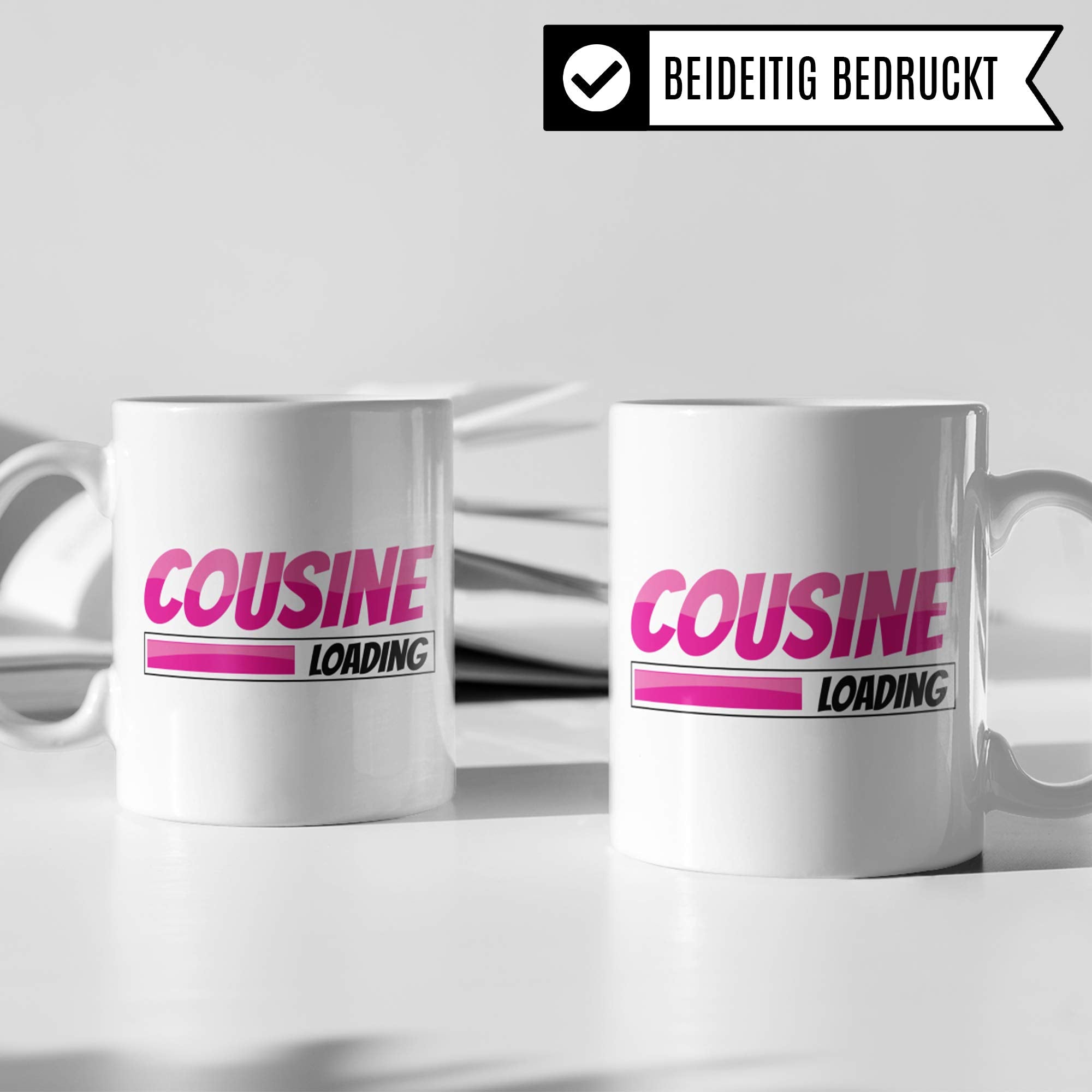 Pagma Druck Cousine Geschenk Becher, Tasse Cousine, Kaffeetasse Beste Cousine der Welt Geschenkideen, Familie Witz Kusine Kaffeebecher lustig