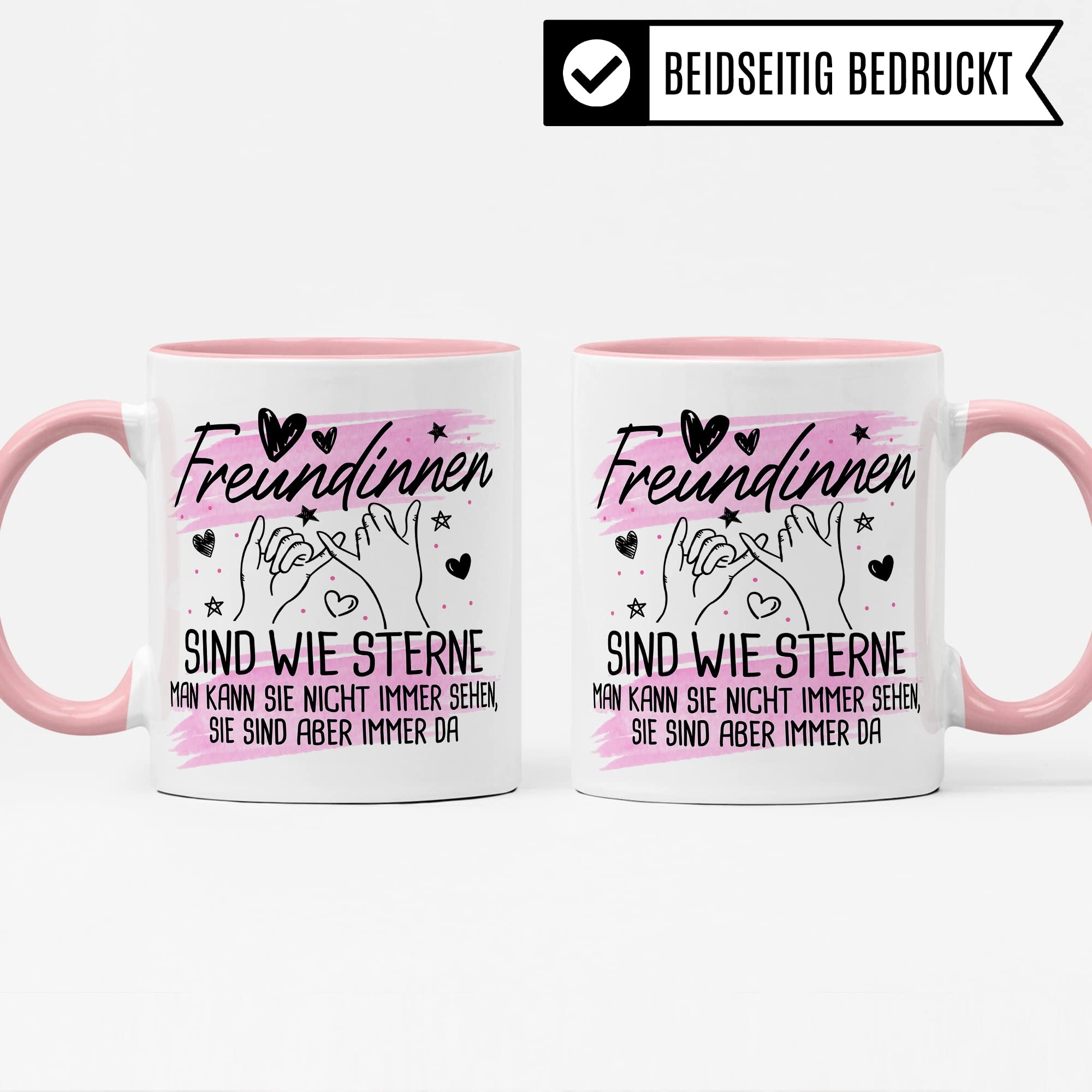 Freundin Tasse Freundinnen Kaffeetasse Freundschaft Kaffee-Becher Frauen Beste Freundin Geschenk-Idee Sterne immer da