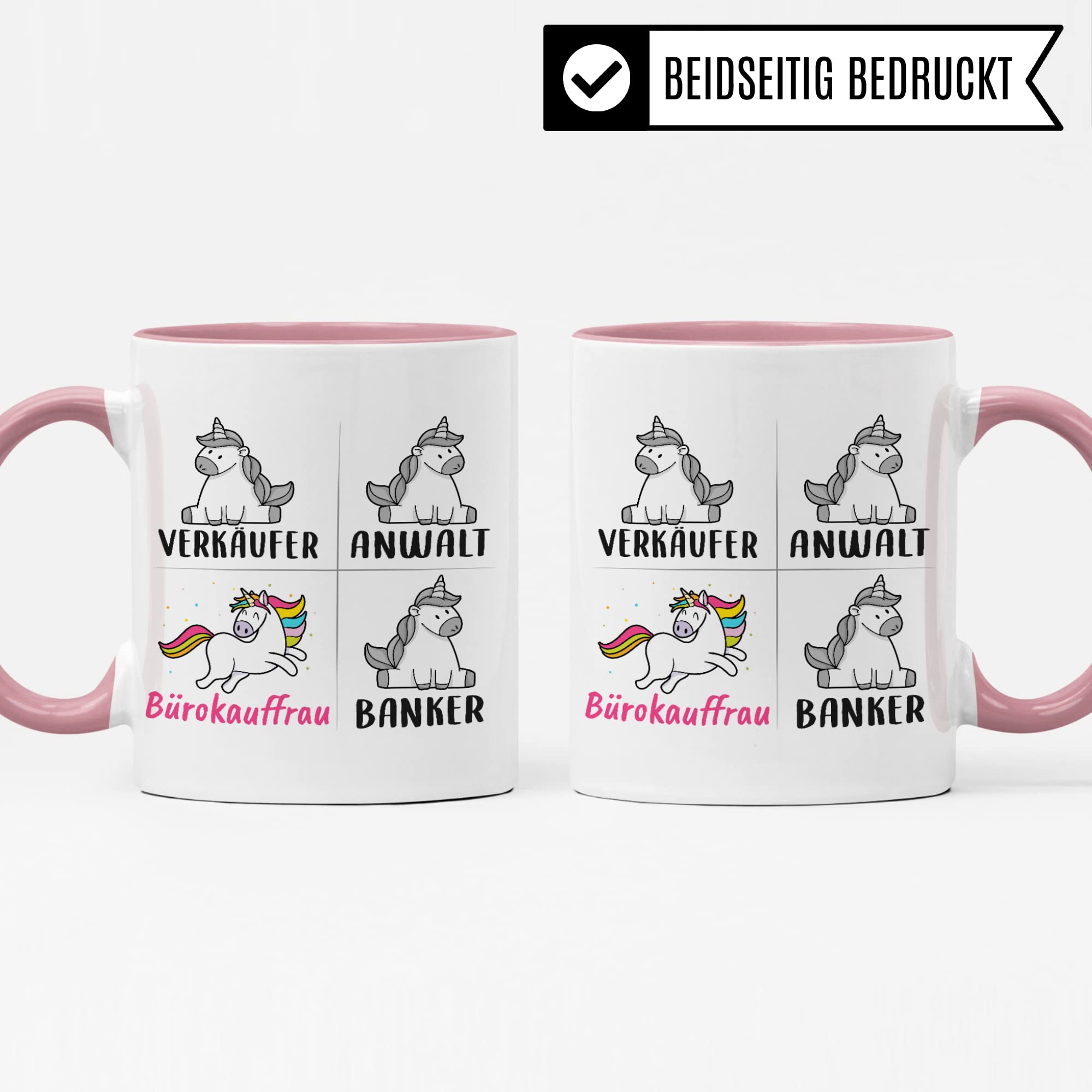 Tasse Bürokauffrau lustig, Bürokauffrau Geschenk, Spruch Kauffrau für Büromanagement Kaffeebecher Geschenkidee, Kaffeetasse Beruf Einhorn Frauen Teetasse Becher