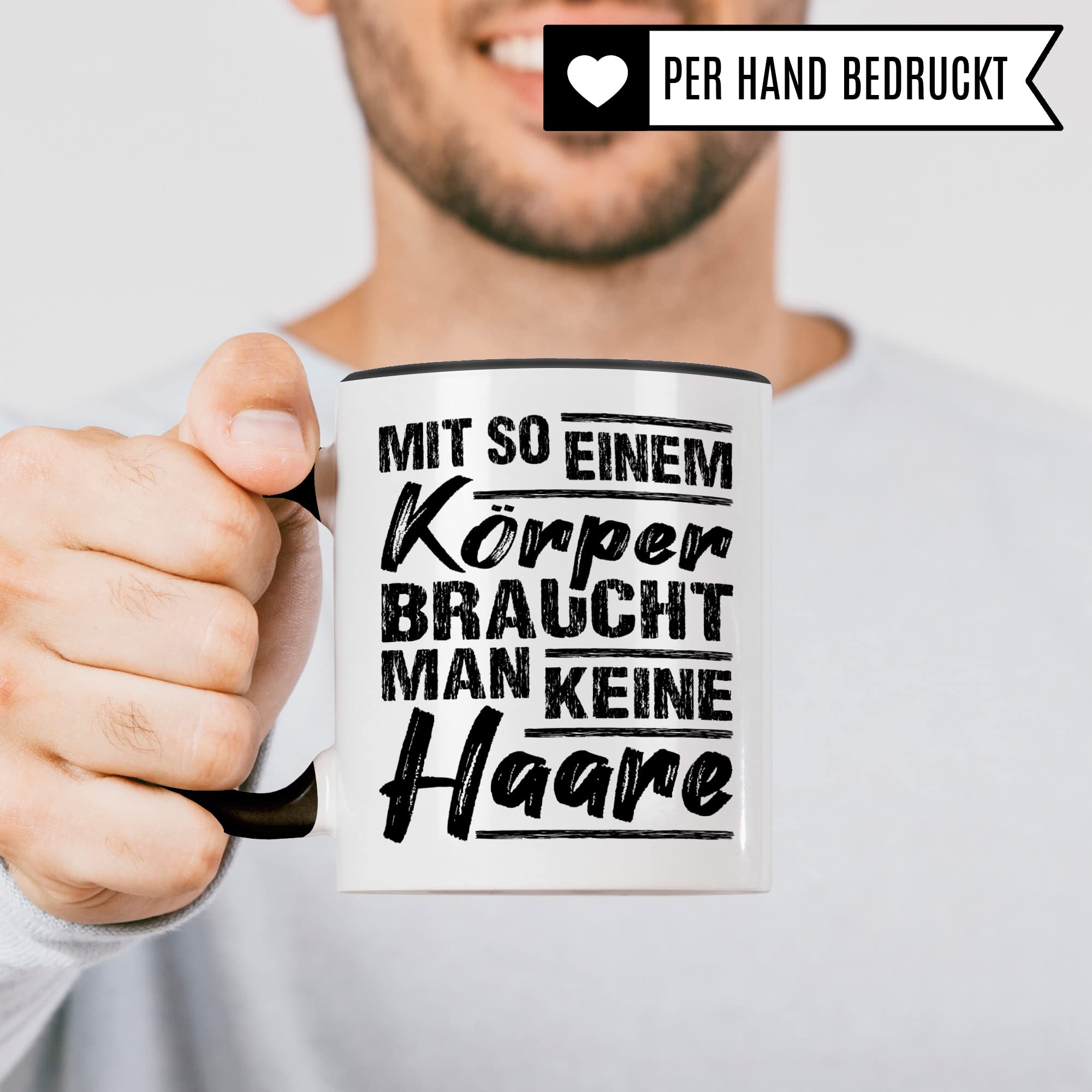 Glatzen Tasse, Lustige Glatzkopf Geschenkidee Kaffeetasse Humor Witz Geschenk für Glatze, Bald Kaffeebecher mit Spruch lustig, Männer Papa Opa Becher