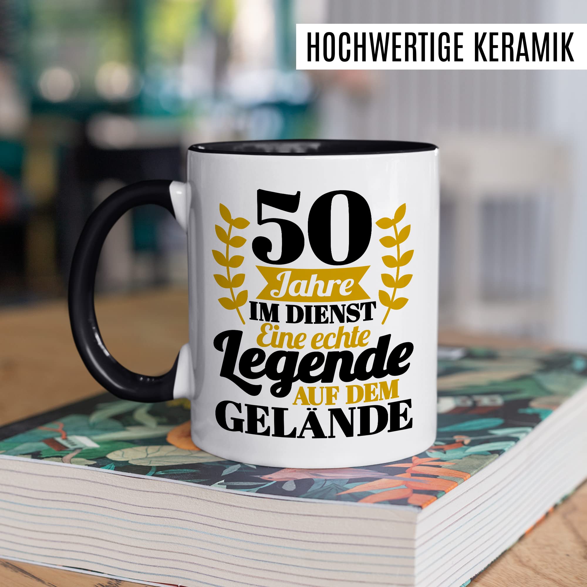 Tasse Dienstjubiläum Geschenk, 25 Jahre im Dienst - Eine echte Legende Geschenkidee Kollegen Kaffee-Becher Kaffeetasse Tasse mit Spruch Firmenjubiläum Arbeitsjubiläum Büro-Geschenk