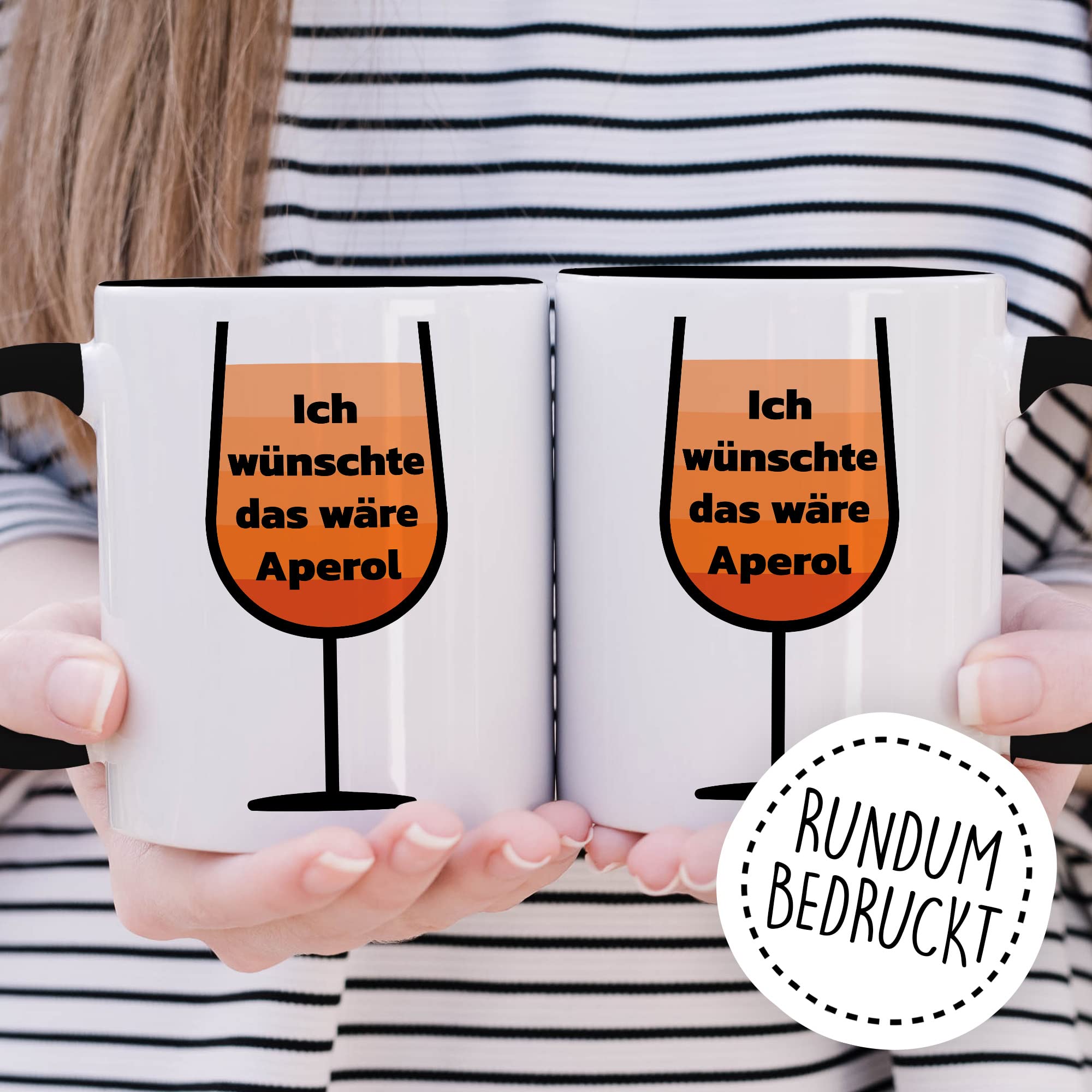 Aperol Tasse Sommer Geschenk Kaffeetasse mit lustigen Spruch Pfeil und Frauen Geschenkidee Spritzer Kaffeebecher Teetasse