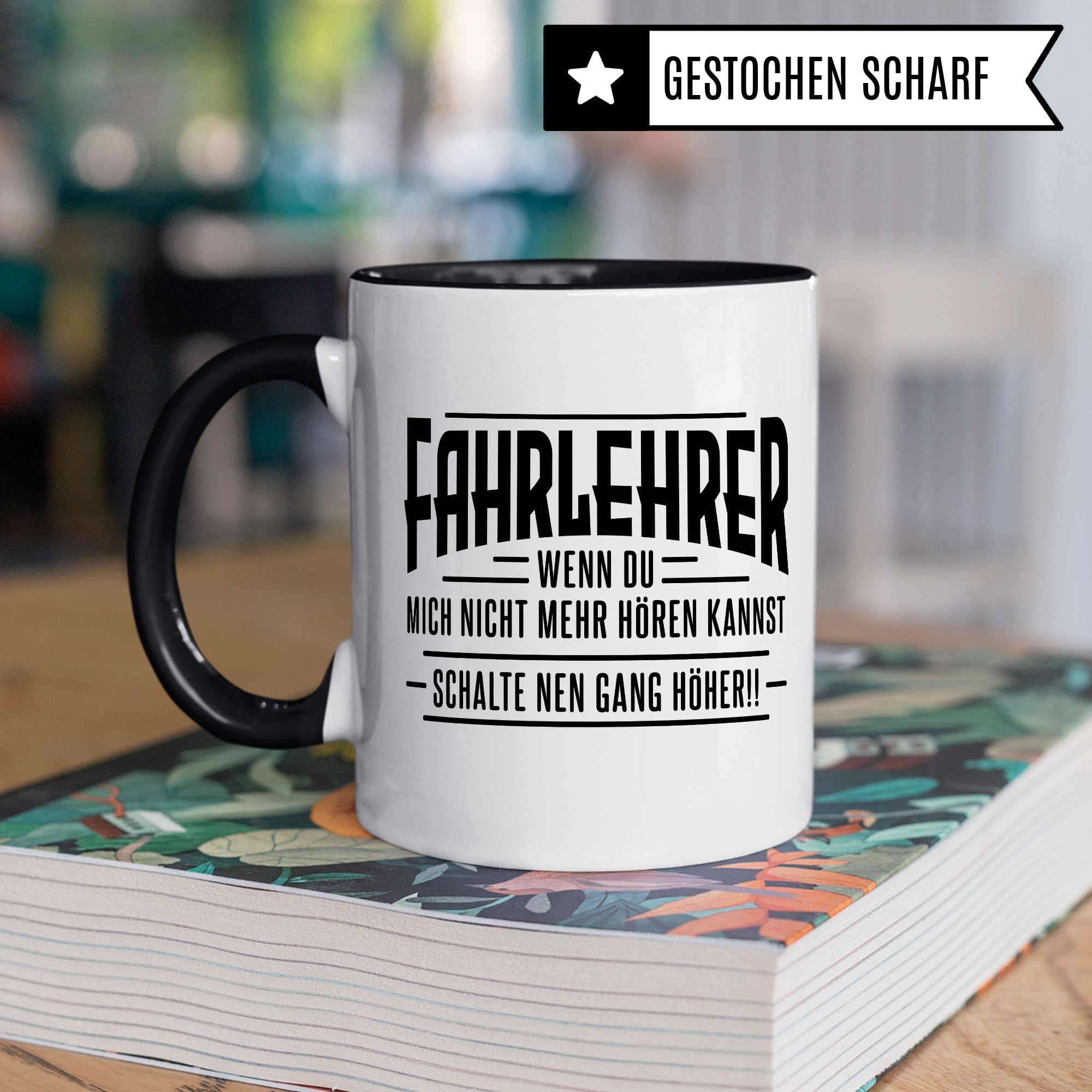 Fahrlehrer Tasse Geschenkidee Kaffeetasse Humor Witz Geschenk für Fahrschule Kaffeebecher Fahrstunde Becher