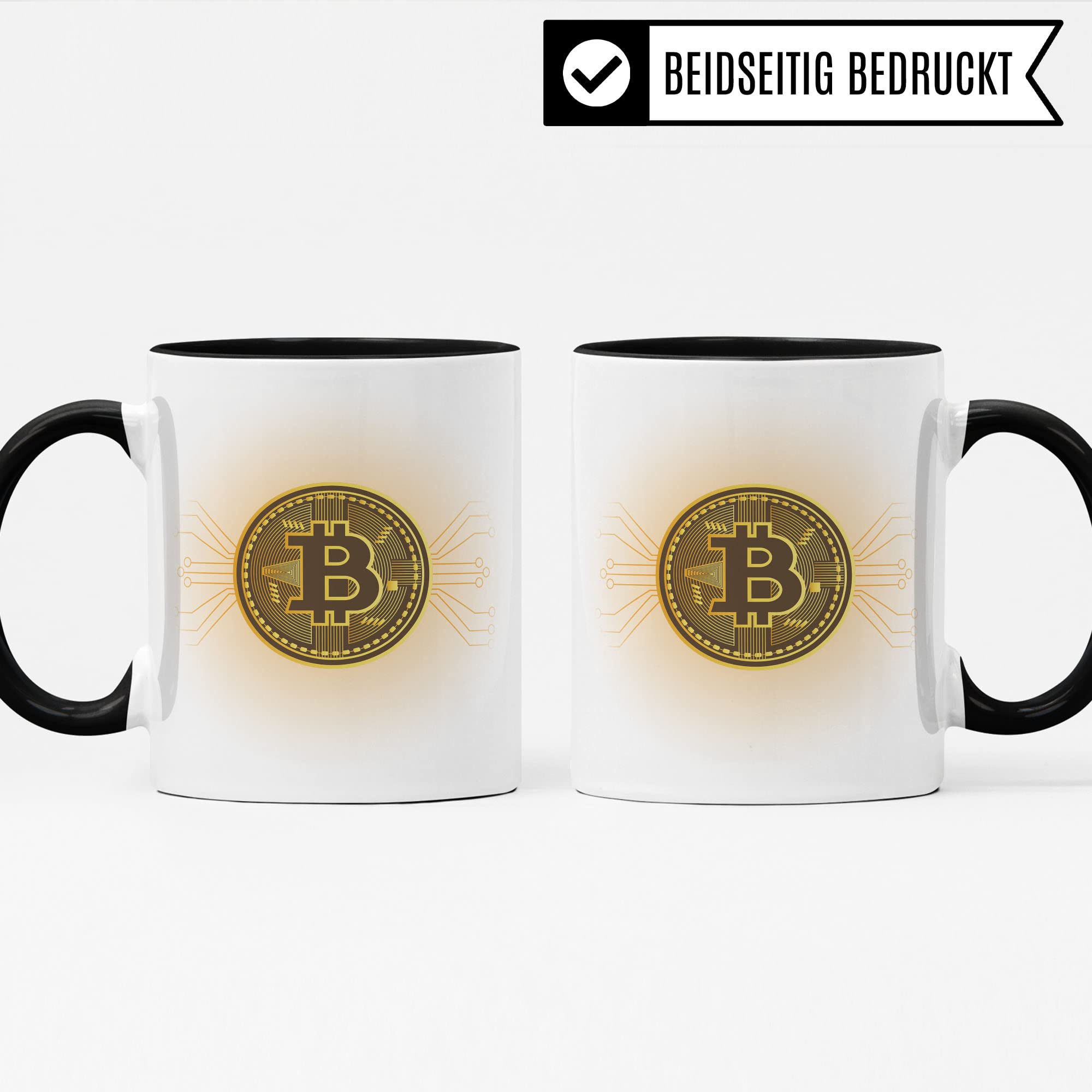 BTC Tasse Geschenk Bitcoin Kaffeetasse Geschenkidee für Investor Kaffeebecher Krypto Währung Becher