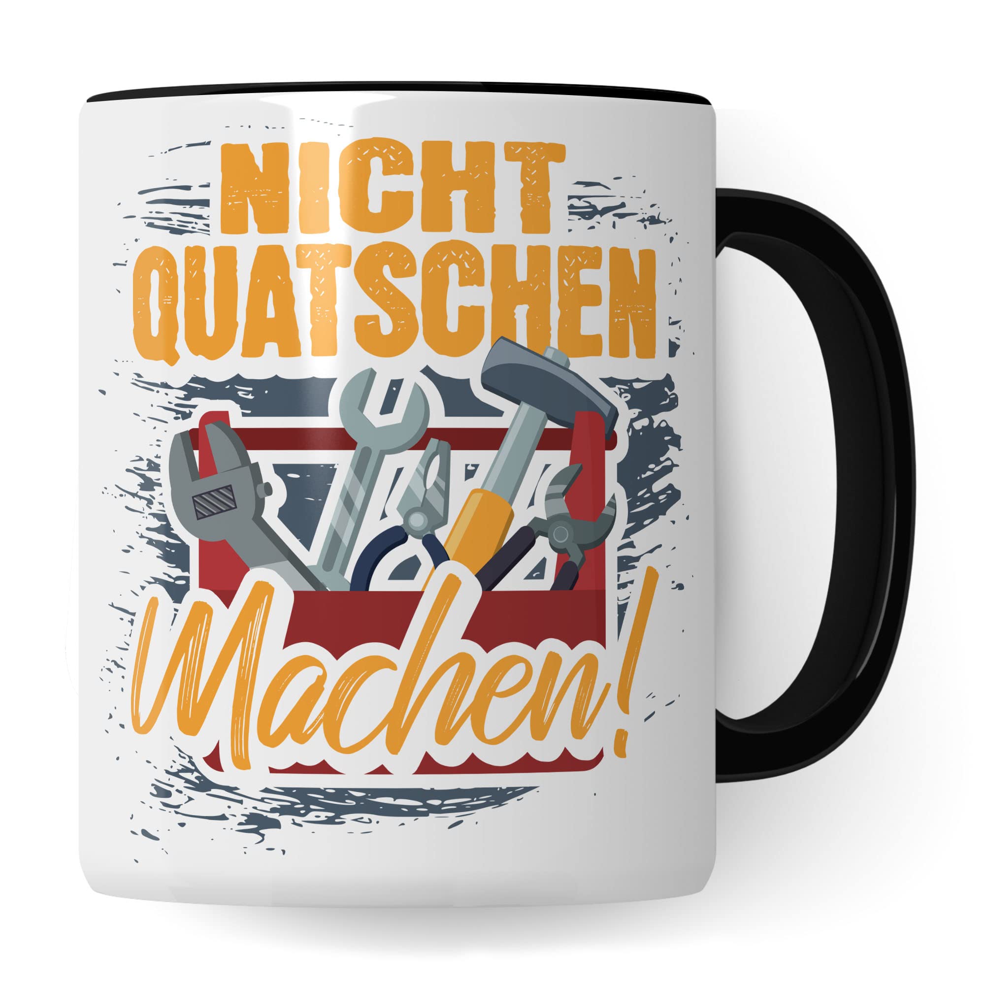 Handwerker Tasse, Werkstatt Spruch lustig, Männer Kaffeetasse Geschenkidee, Bauarbeiter Kaffeebecher, Bastler Becher, Humor Witz Geschenk für Heimwerker