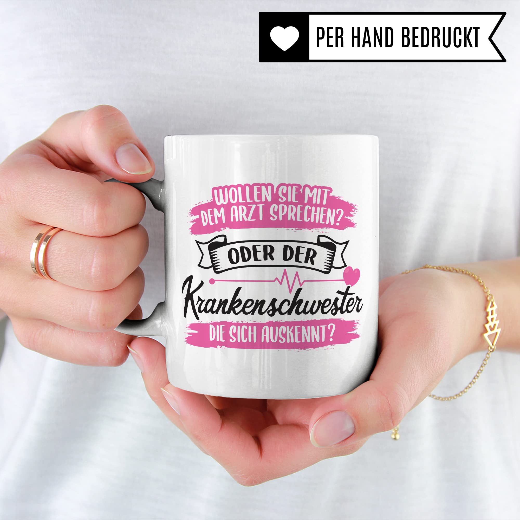 Krankenschwester Tasse - Geschenk für die Krankenschwester die sich auskennt - Krankenschwester Arzthelferin Medizinische Fachangestellte Kaffee-Becher