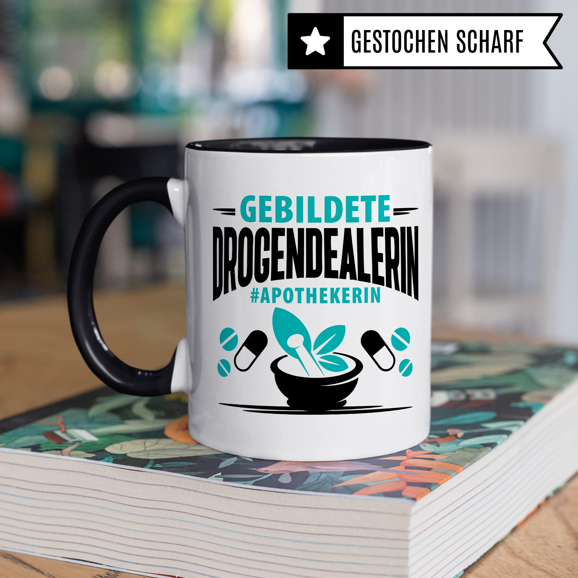Apotheker Tasse Kaffeetasse lustig gebildeter Drogendealer Apotheke Kaffee-Becher r Humor Pharmazie Pharmazeut Geschenk Geschenkidee Kollege Witz Meme Lexikon Pharma