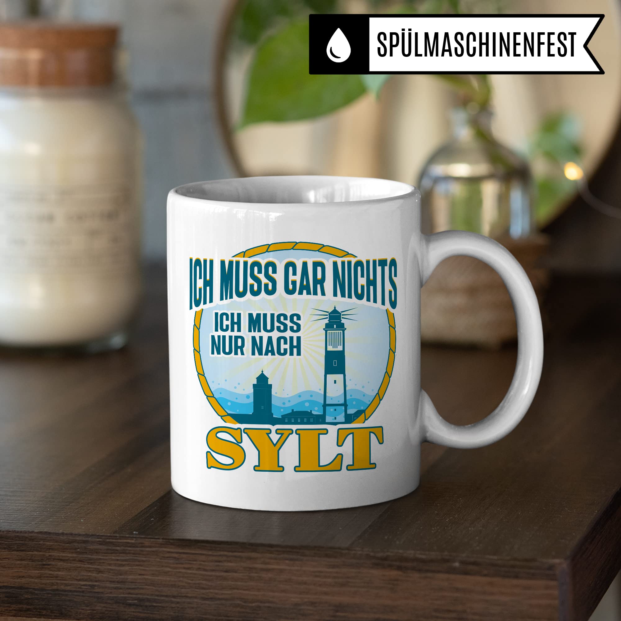 Tasse Sylt-Liebe mit Spruch Kaffee-Tasse Kaffee-Becher Geschenkidee für Syltliebhaber Geschenk Syltfan Tasse Insel Sylt lustig