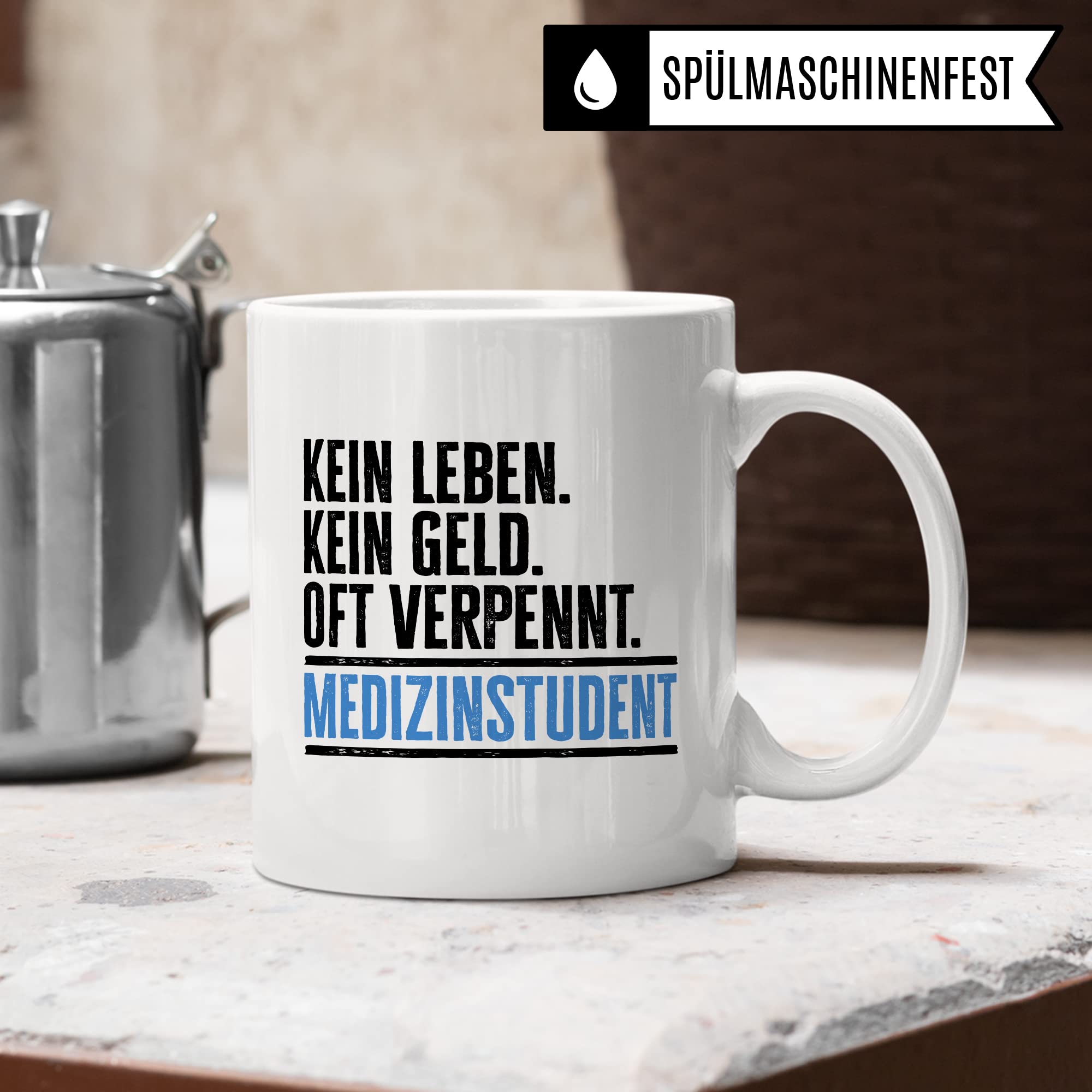 Studenten Tasse lustig Student Kaffeetasse Witz Studentin Kaffee-Becher Studium Humor Studieren Geschenk Studienbeginn Geschenkidee Erstsemester Kein Geld Oft verpennt