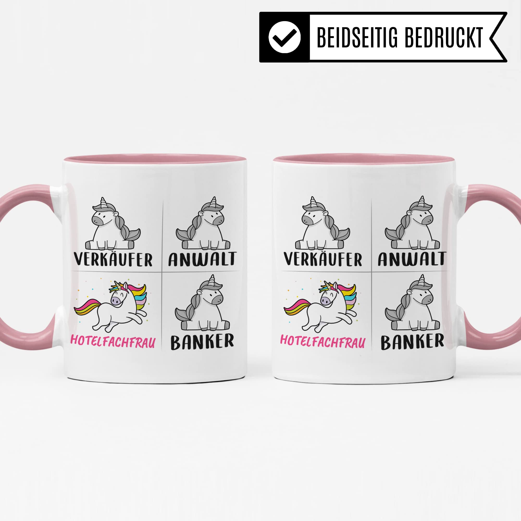 Tasse Hotelfachfrau lustig, Hotelfachfrau Geschenk, Spruch Hotel Kaffeebecher Geschenkidee, Kaffeetasse Beruf Ausbildung Fachfrau Hotelfach Einhorn Frauen Teetasse Becher