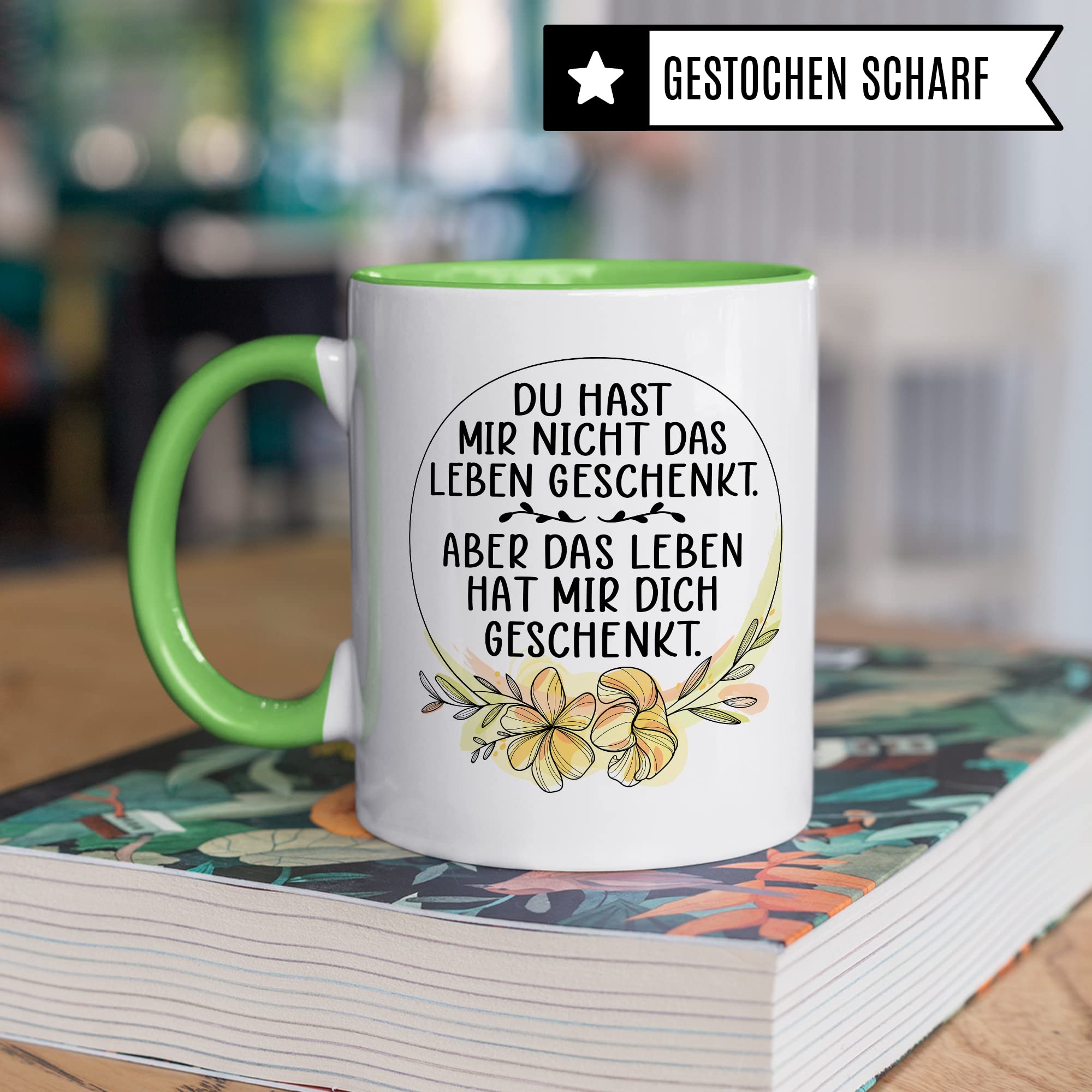 Tasse Pflegemama Geschenk, Das Leben hat mir dich geschenkt Geschenkidee Pflegemutter Tasse mit Spruch Kaffee-Becher Kaffeetasse Stiefmutter Ziehmutter Ersatzmama