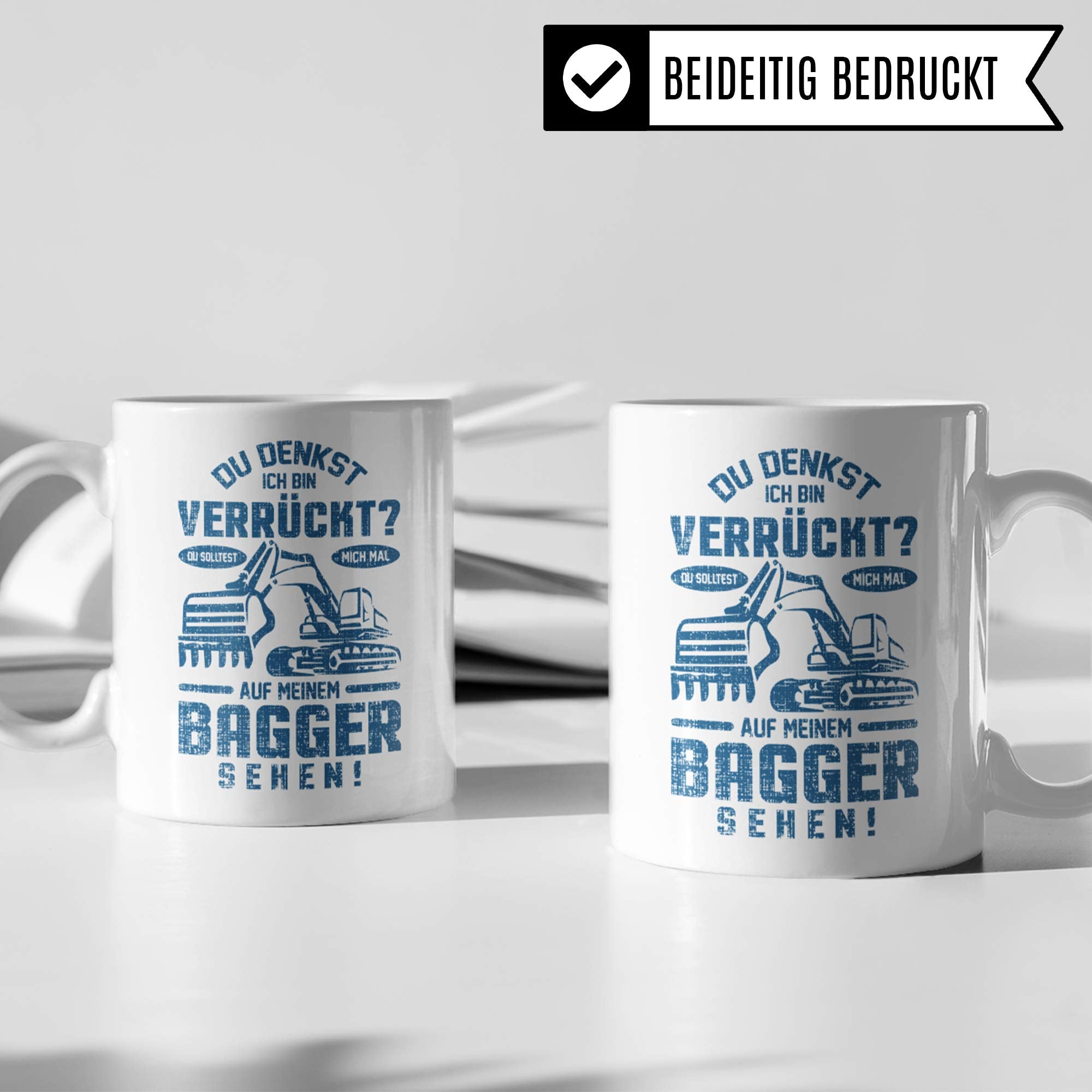 Pagma Druck Tasse Baggerfahrer Männer, Bagger Geschenk, Geschenkidee für Baumaschinenführer & Bagger Fahrer Becher, Kaffeetasse Baumaschinen Baggerführer Baustelle Kaffeebecher