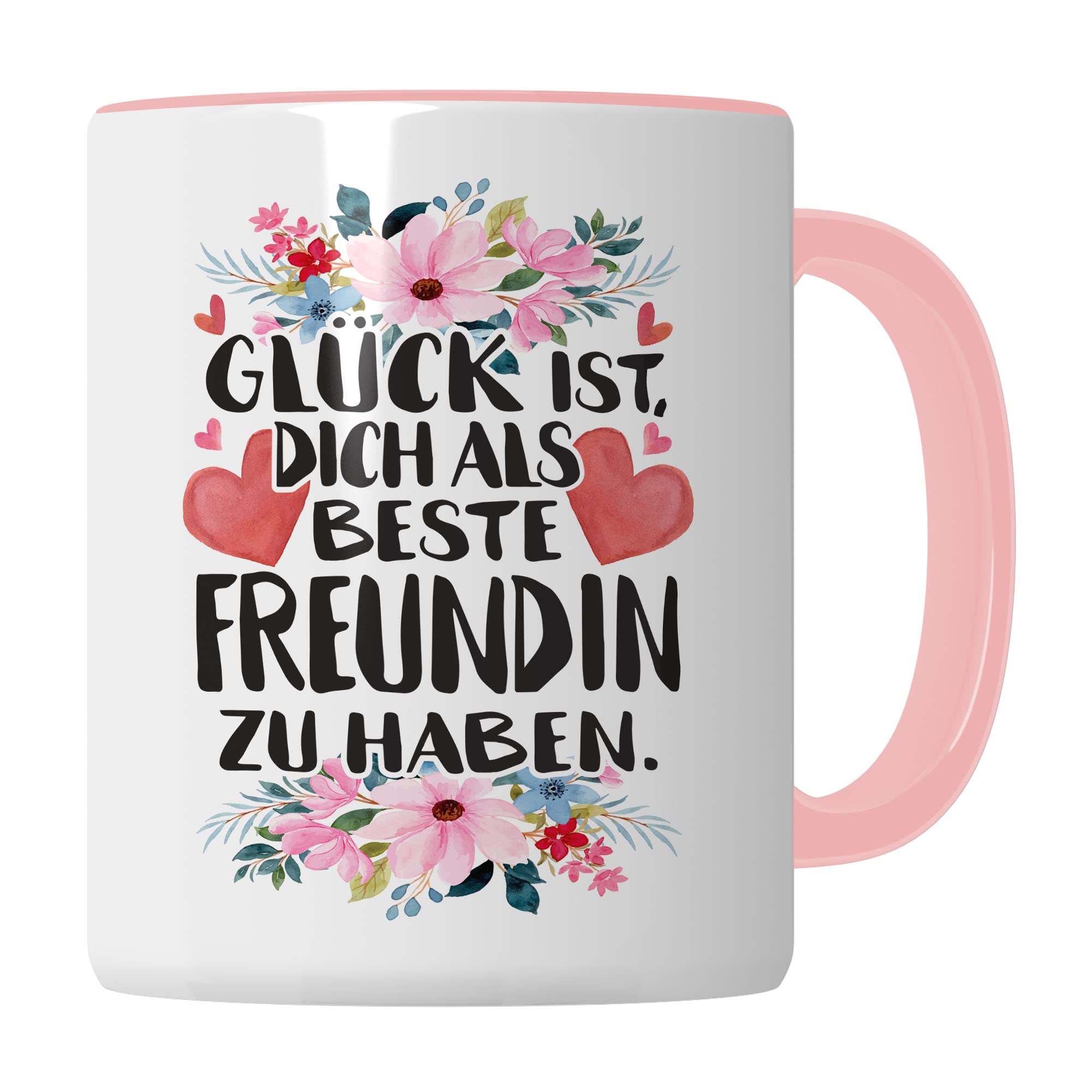 Beste Freundin Tasse Freundinen Kaffeetasse BFF Frauen Geschenkidee Geschenk Freunde für immer Freundschaft Glück ist, dich als beste Freundin zu haben Spruch