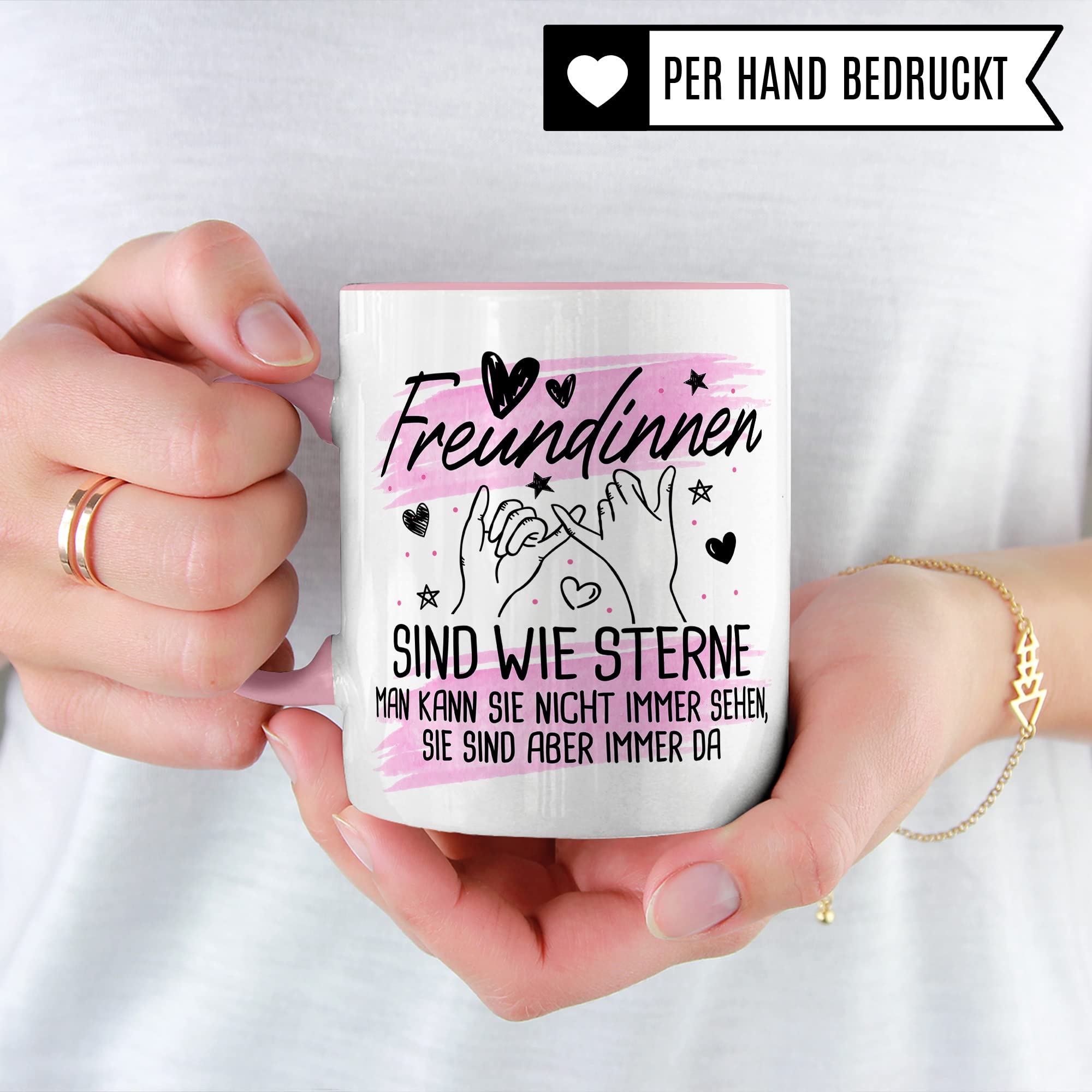 Freundin Tasse Freundinnen Kaffeetasse Freundschaft Kaffee-Becher Frauen Beste Freundin Geschenk-Idee Sterne immer da