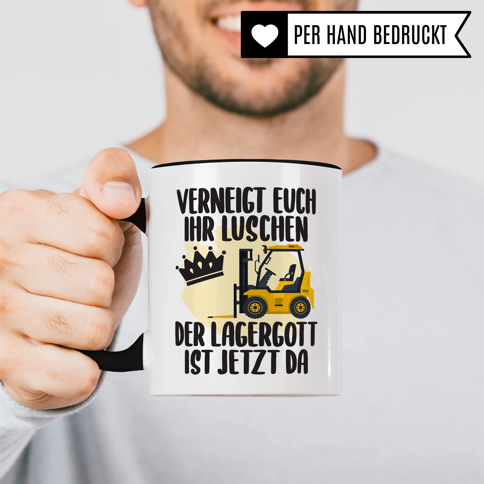 Lagerist Tasse mit Spruch lustig Staplerfahrer Geschenk Gabelstaplerfahrer Kaffee-Tasse böser Humor Kaffeebecher Lagerarbeiter Geschenkidee Lagerlogistiker Kaffeetasse