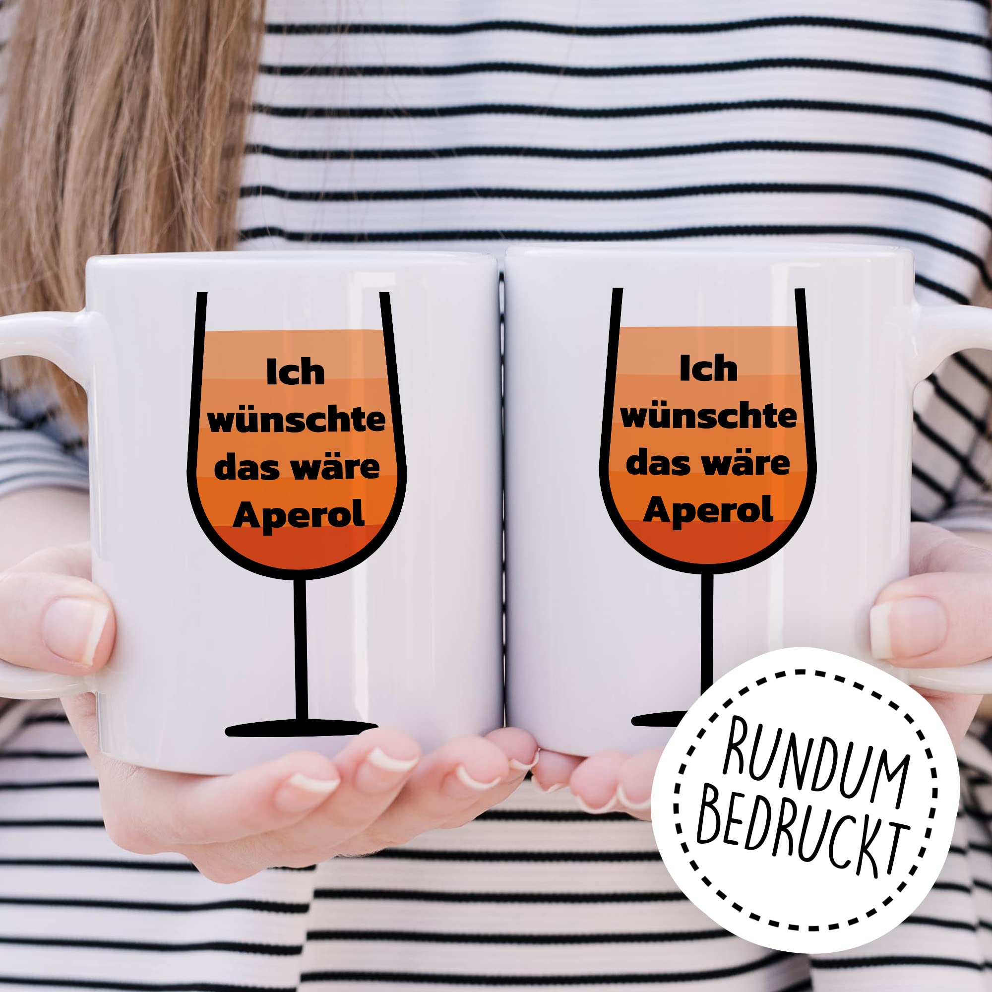 Aperol Tasse Sommer Geschenk Kaffeetasse mit lustigen Spruch Pfeil und Frauen Geschenkidee Spritzer Kaffeebecher Teetasse