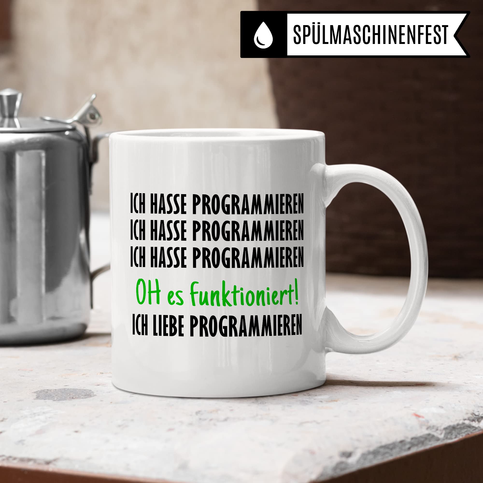 Programmieren Tasse Informatiker Kaffeetasse Informatikstudent Kaffee-Becher lustig Geschenk Sarkasmus Geschenkidee Programmierer