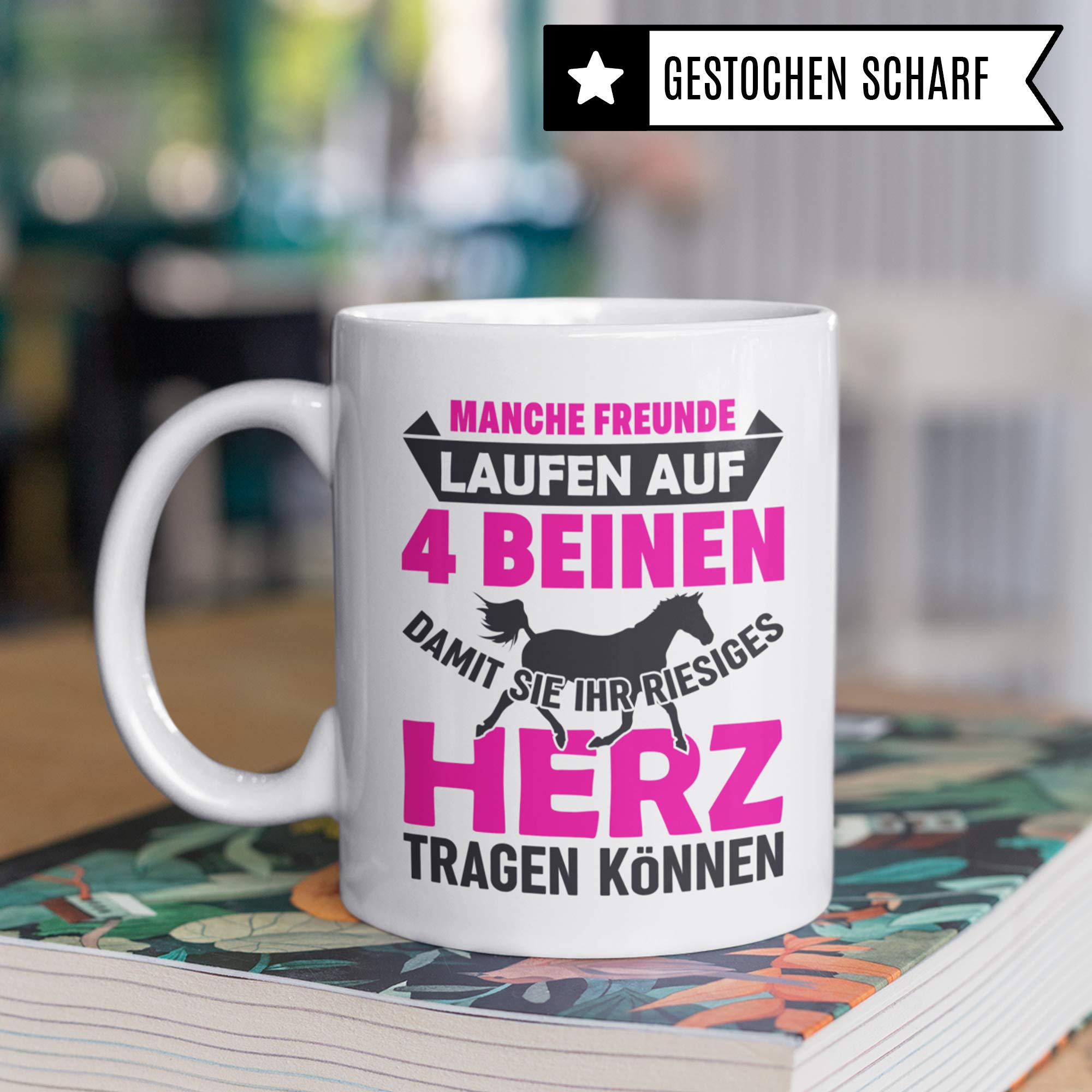 Pagma Druck Tasse Pferde Sprüche Mädchen, Reiterin Becher Pferdemotiv Geschenk, Kaffeetasse Reiter Reitsport Geschenkidee, Reiterhof Kaffeebecher (Weiß/Weiß)