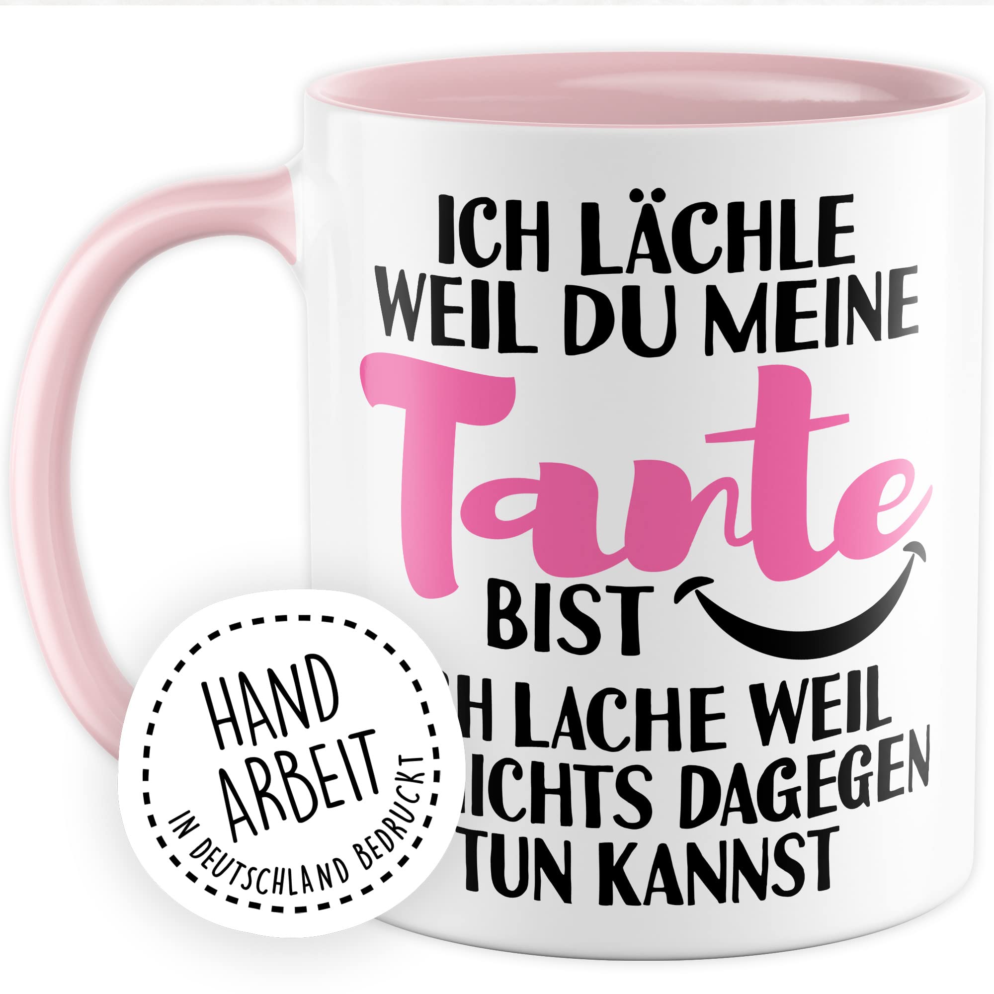 Onkel Tasse Geschenk, Ich lächle weil du mein Onkel bist - Ich lache weil du nichts dagegen tun kannst Geschenkidee Onkel Kaffee-Becher Kaffeetasse Tasse mit Spruch lustig Neffe Familie