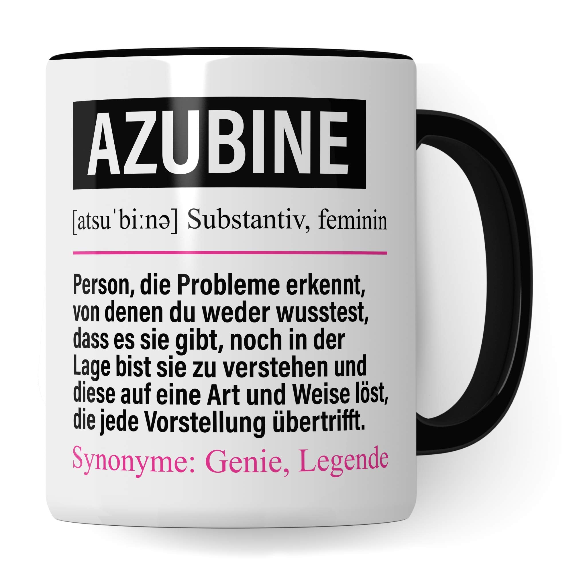 Pagma Druck Tasse Azubine lustig, Azubi Geschenk, Spruch Auszubildende Geschenkidee, Kaffeetasse Ausbildung Lehre Beruf Lehrling Frauen Kaffeebecher Teetasse Azubis Becher