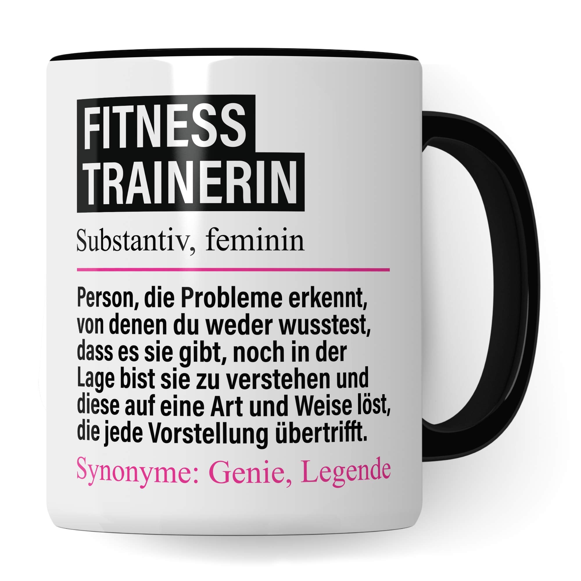 Pagma Druck Tasse Fitnesstrainerin lustig, Fitnesstrainerin Geschenk, Spruch Trainerin Geschenkidee, Kaffeetasse Ausbildung Lehre Beruf Fitnesstraining Kaffeebecher Teetasse Personal Training Becher