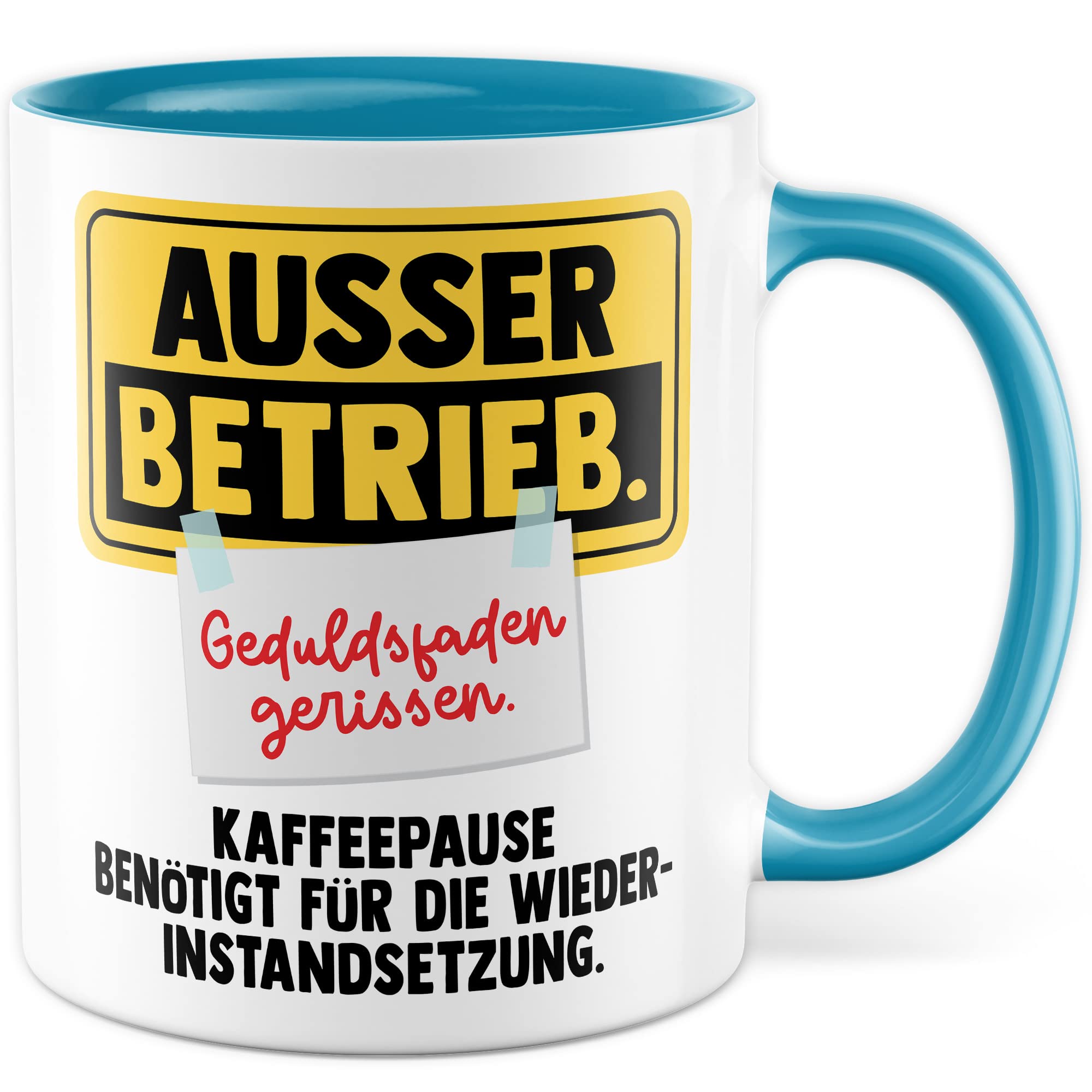 Büro Tasse Witz Geschenkidee Geduldsfaden Kaffeetasse Humor Geschenk für Kollegen Kaffeebecher Arbeits Becher