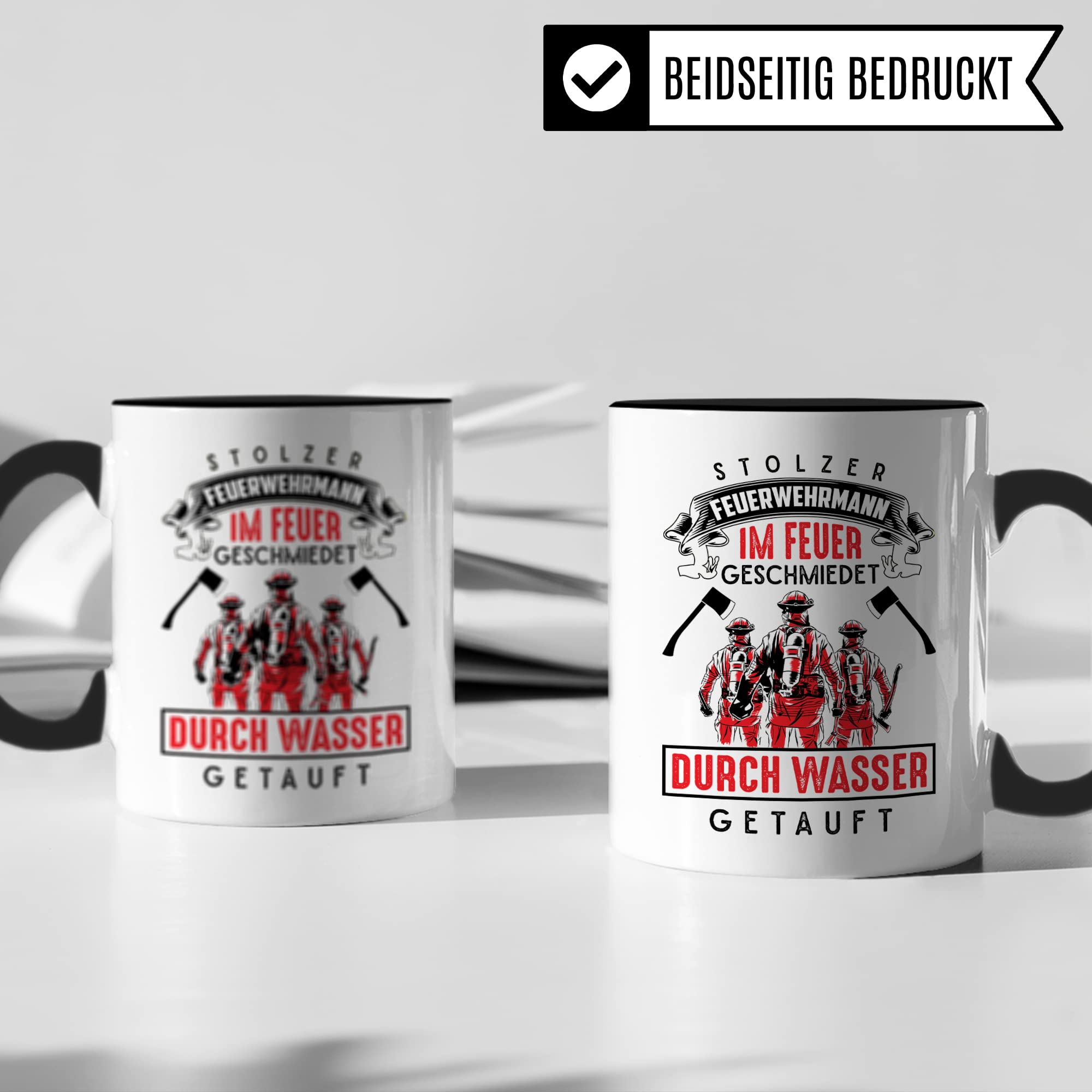 Feuerwehrmann Tasse, Feuerwehr Geschenk, Berufsfeuerwehr Kaffeebecher Kaffeetasse Humor Witz Geschenkidee für Feuerwehrwache Freiwillige Feuerwehr Becher